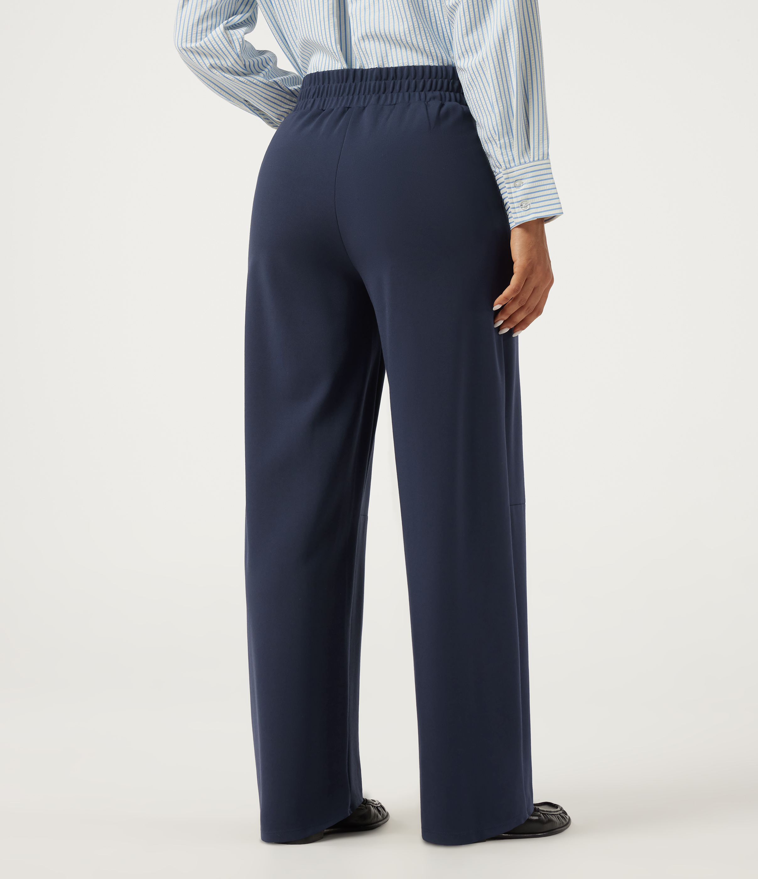 Dress Blues Mid Rise Crisscross Barrel Leg Work Pants with Pockets / 2
