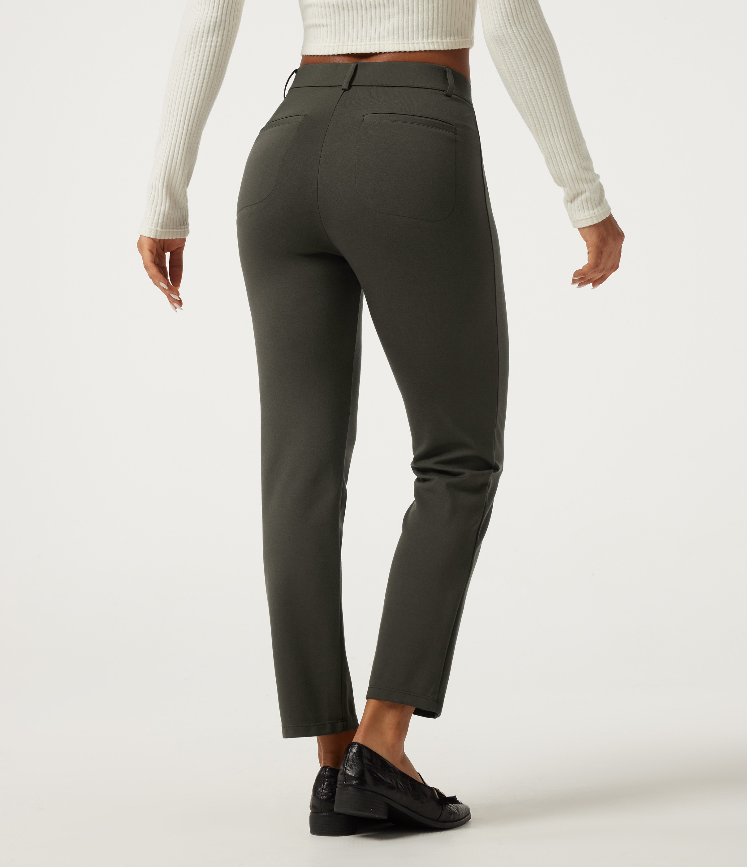 Forest Night Halara Flex™ Mid Rise Tapered Work Pants with Pockets / 2