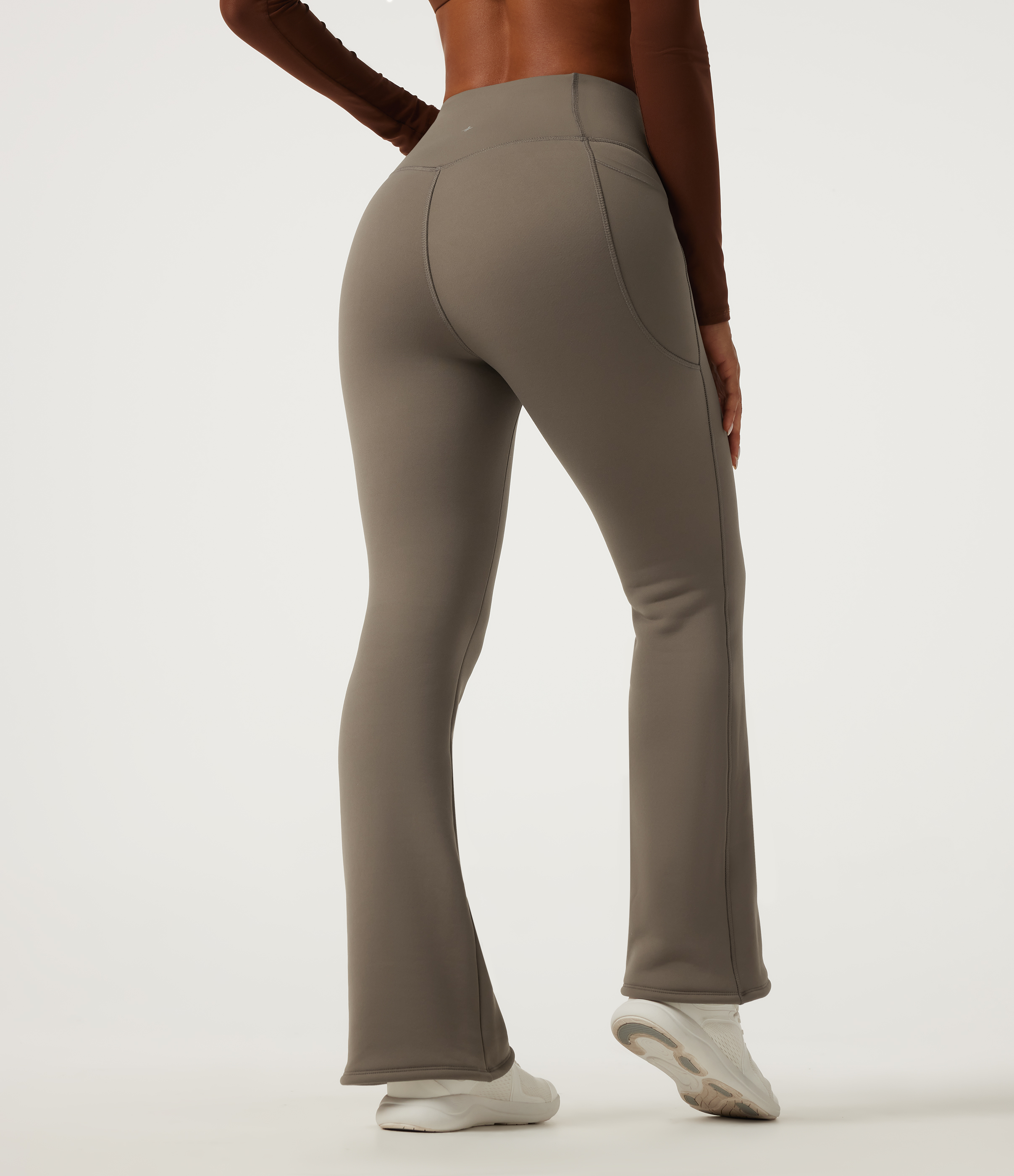 Dawn Brown Halara UltraSculpt™ High Waisted Bootcut Fleece Workout Leggings with Pockets / 2