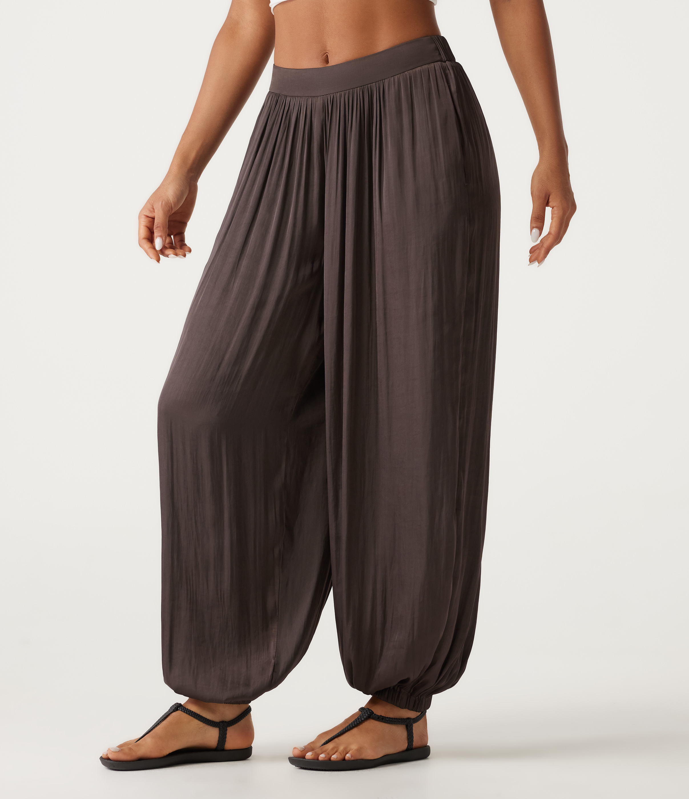 Mid Rise Ruched Casual Joggers with Pockets