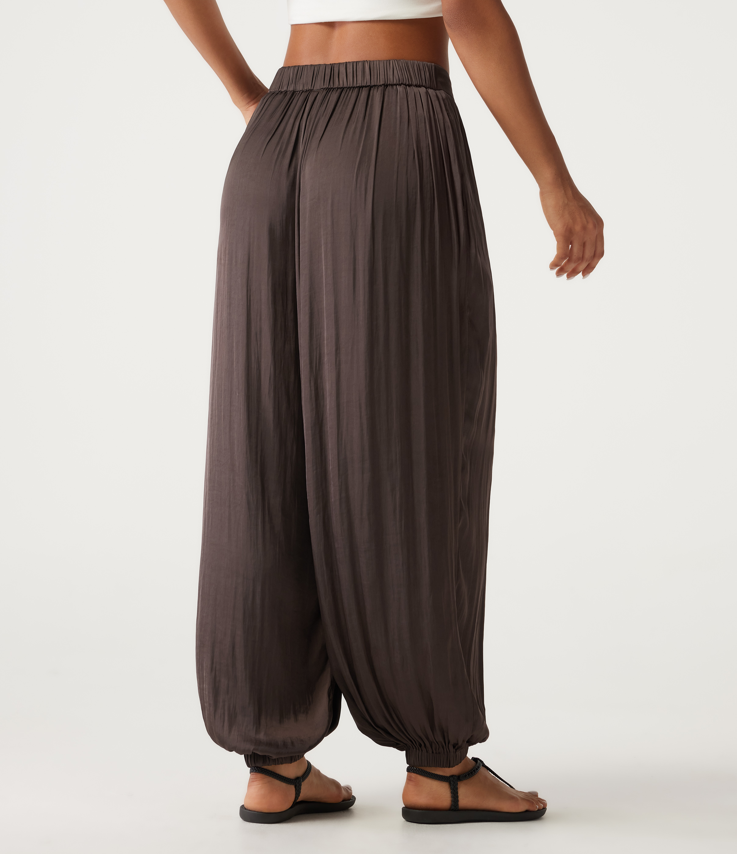 Panier d'achats Joggers décontractés taille mi-haute à fronces avec poches / 2