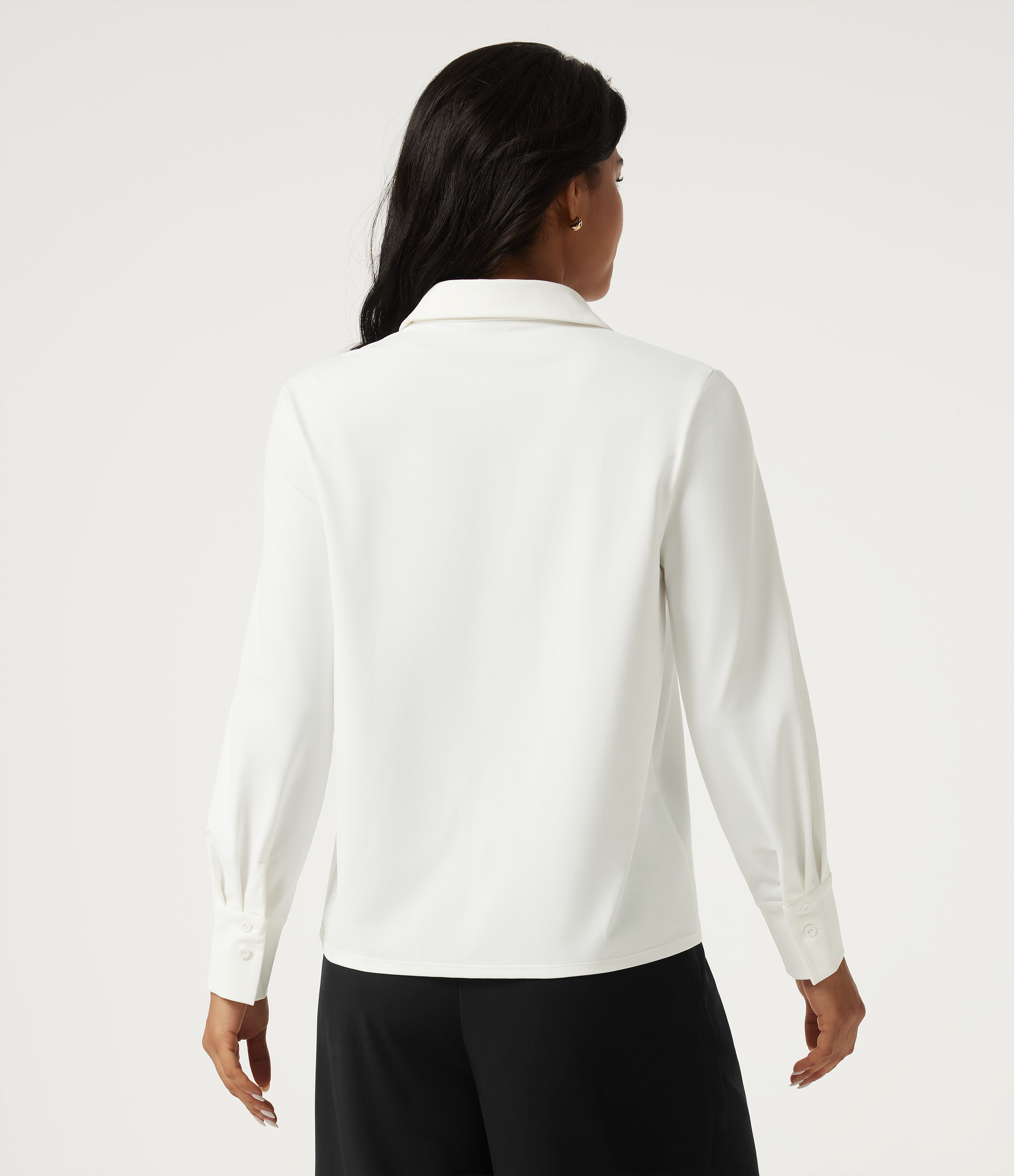 Blanc Chemise de travail à manches longues / 2
