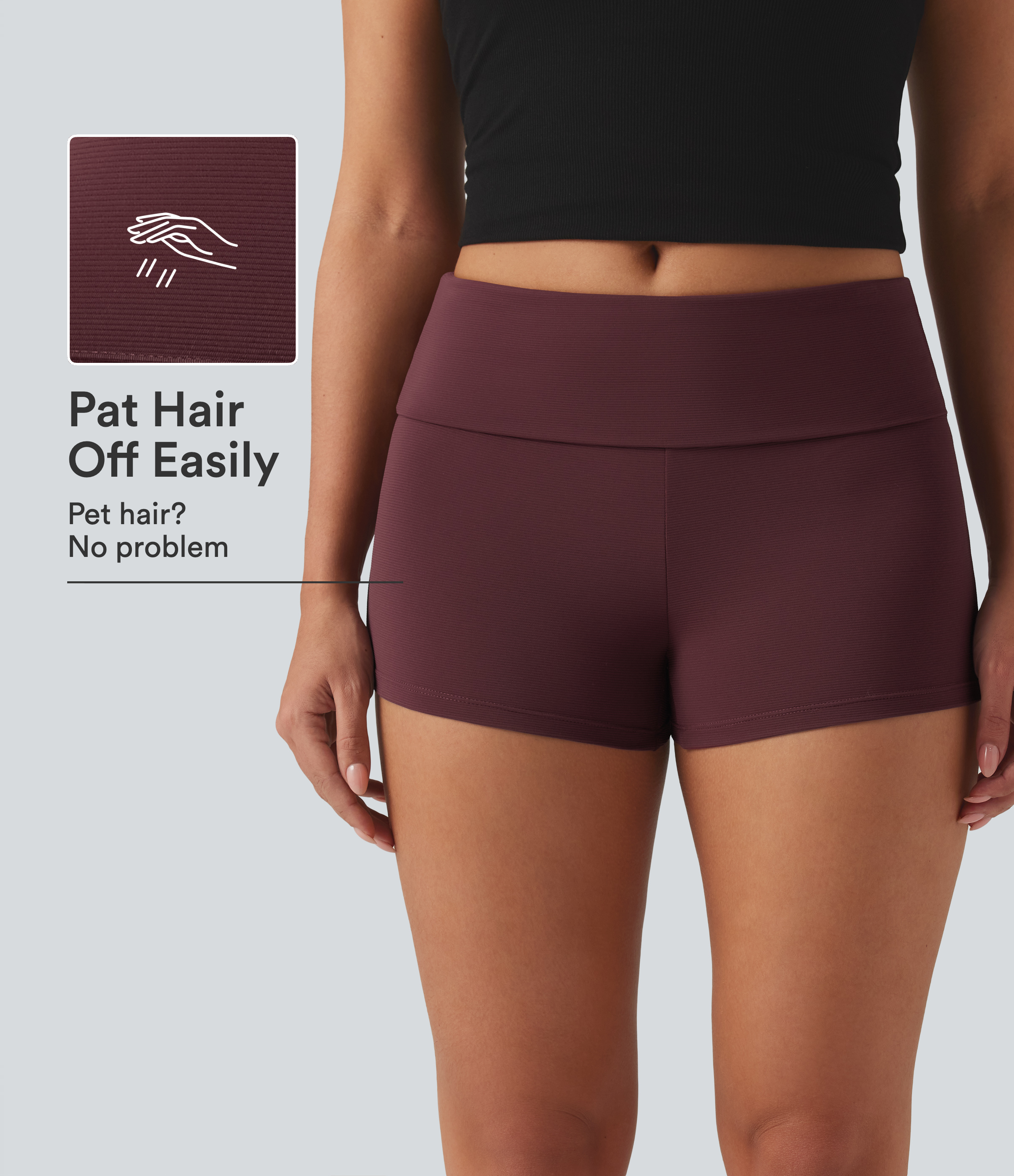 Patitoff™ Flow Pet Hair Resistant Low Rise Skinny Casual Shorts 3"