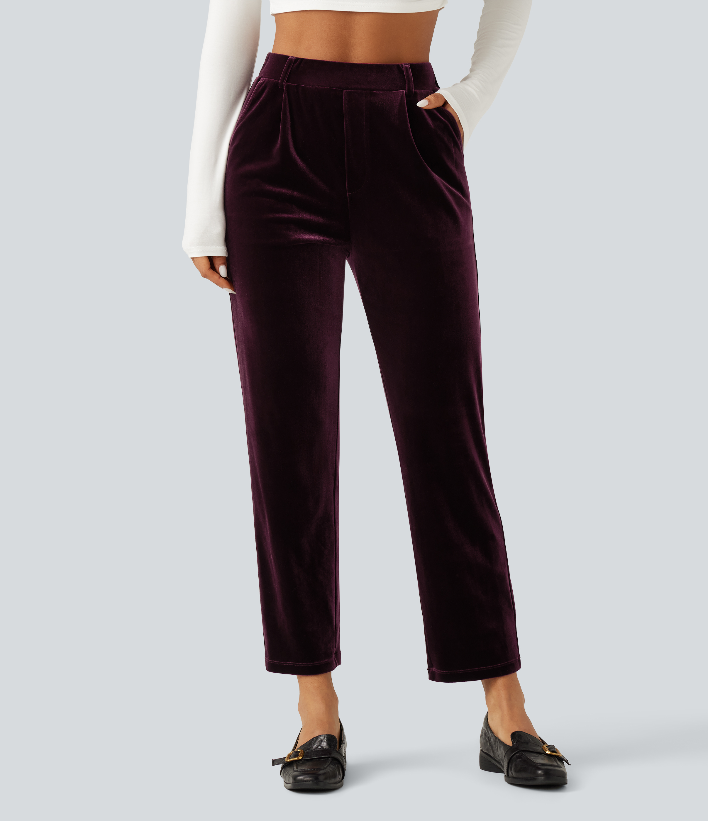 Halara Flex™ High Waisted Velvet Work Pants with Pockets