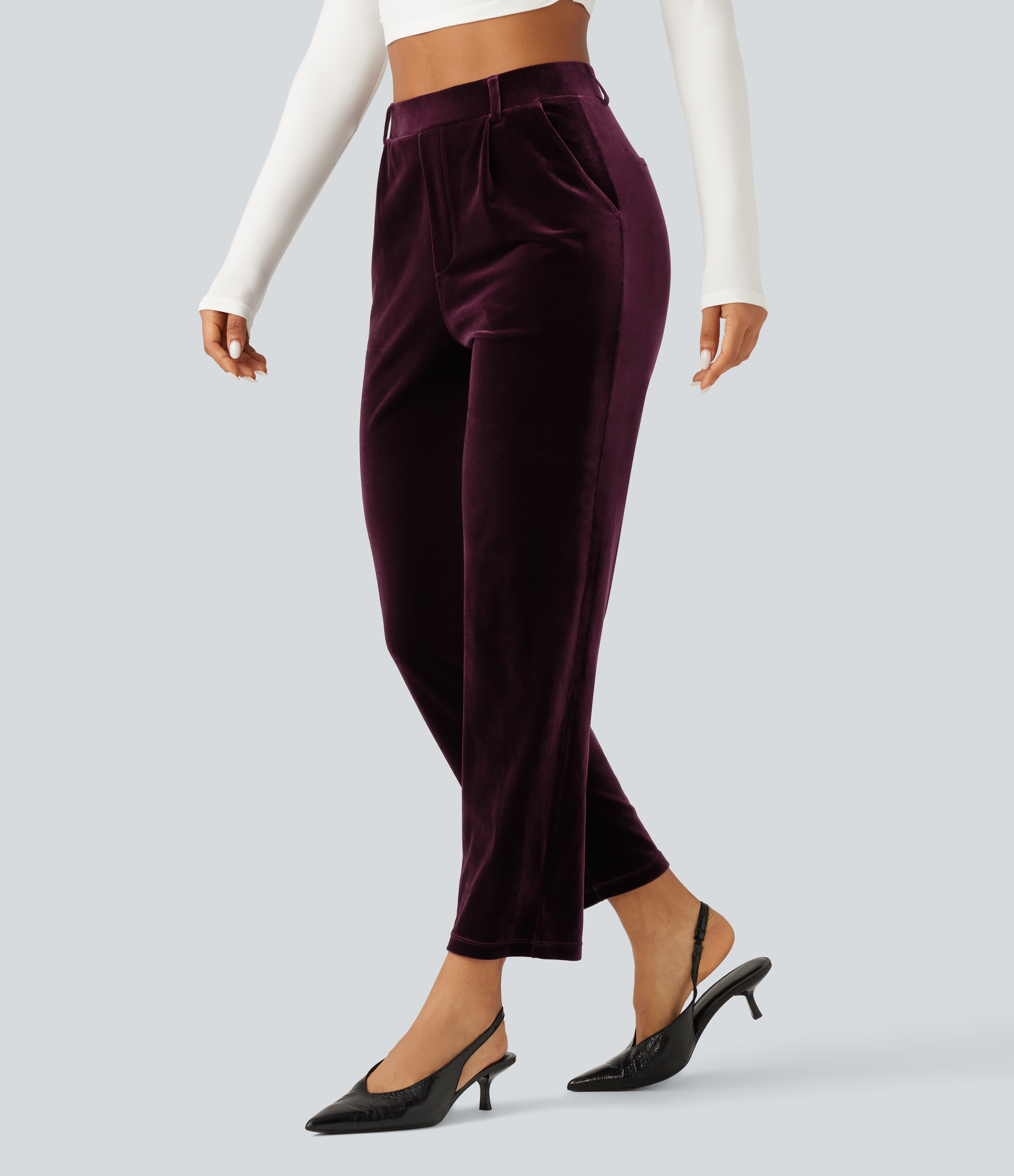 Halara Flex™ High Waisted Velvet Work Pants with Pockets