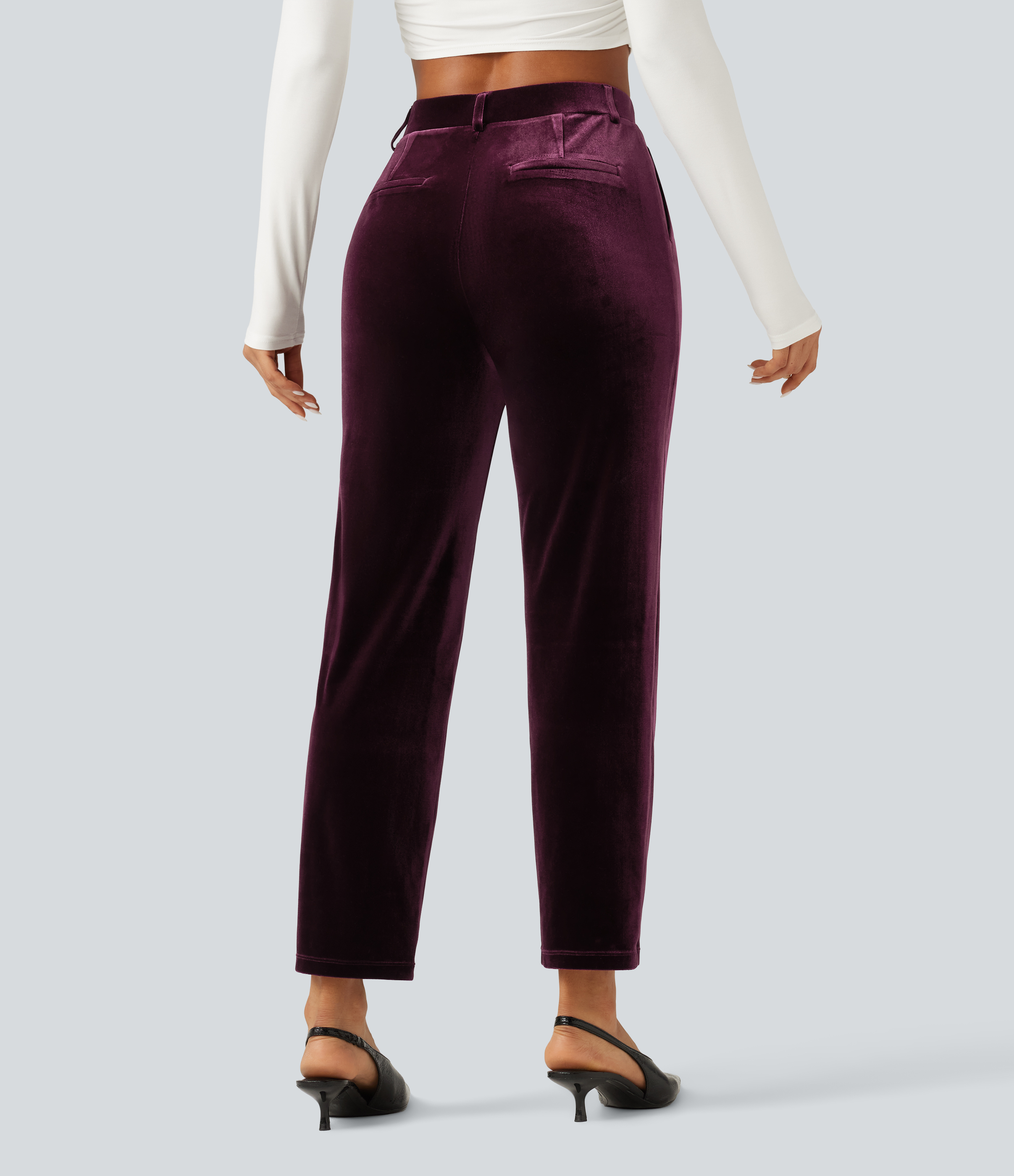 Dusky purple Halara Flex™ High Waisted Velvet Work Trousers with Pockets / 2