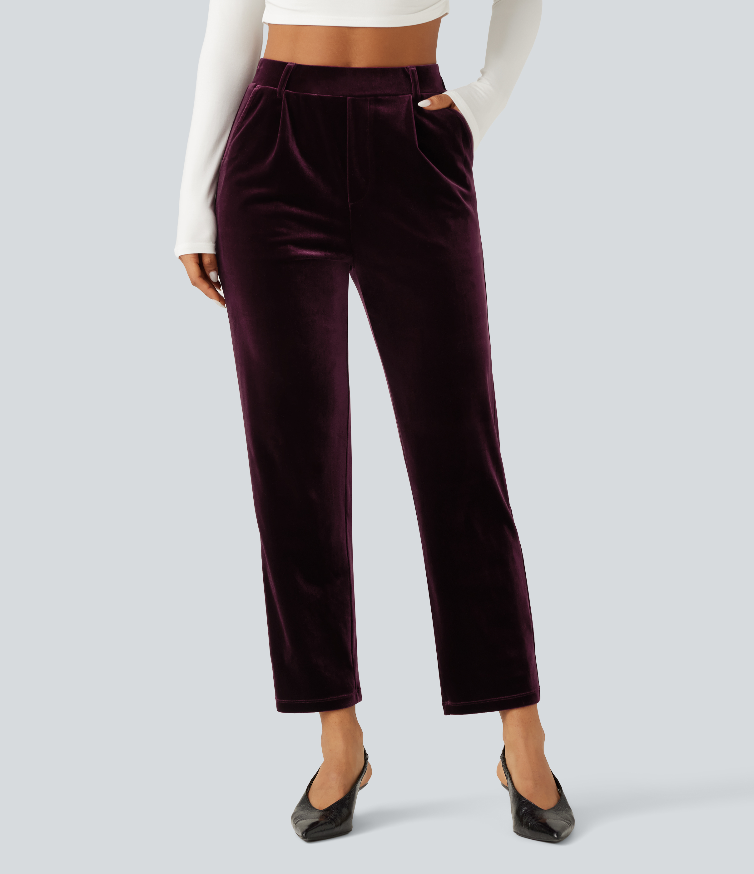 Halara Flex™ High Waisted Velvet Work Pants with Pockets