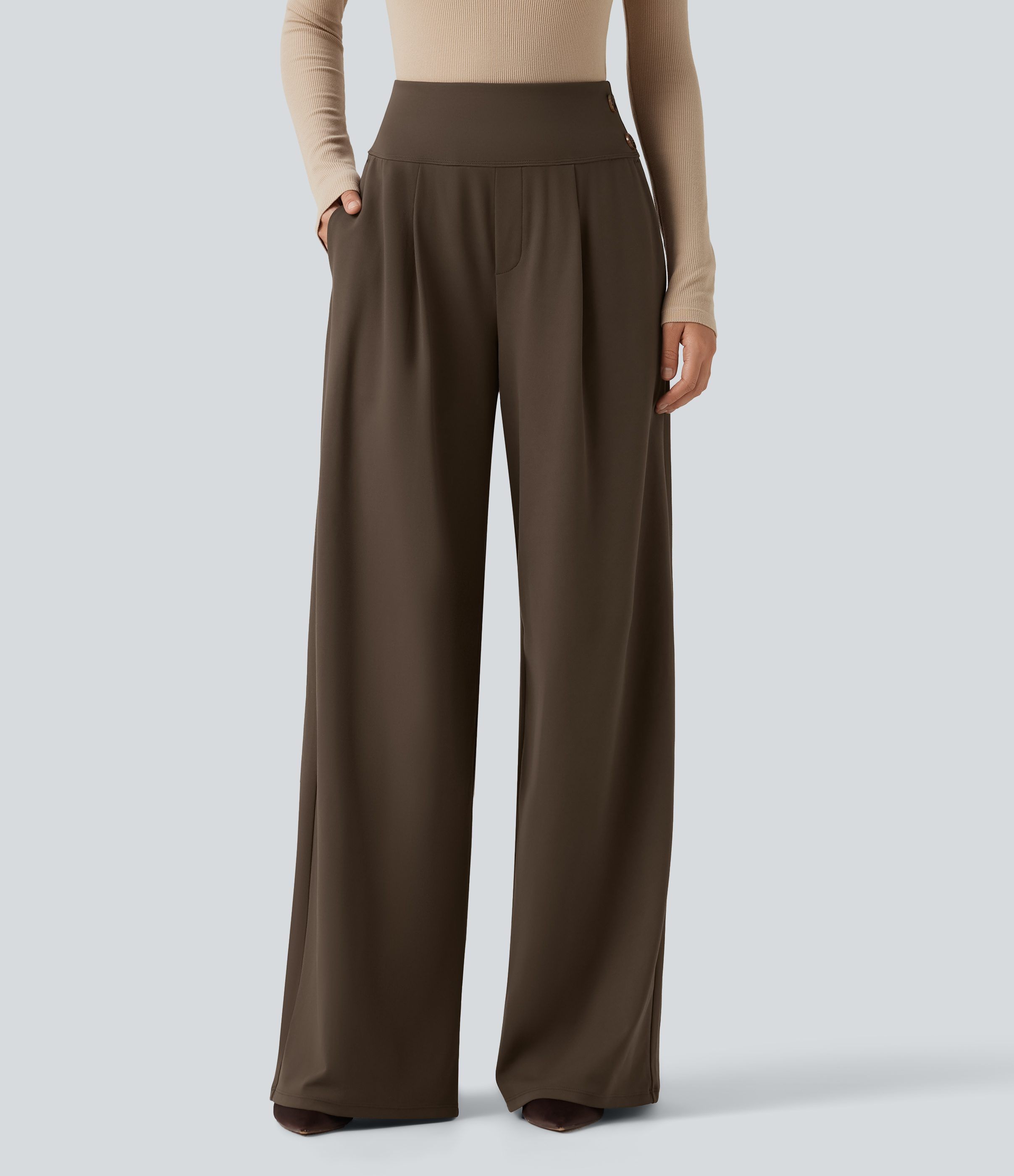 Halara Flex™ High Waisted Wide Leg Work Pants with Pockets