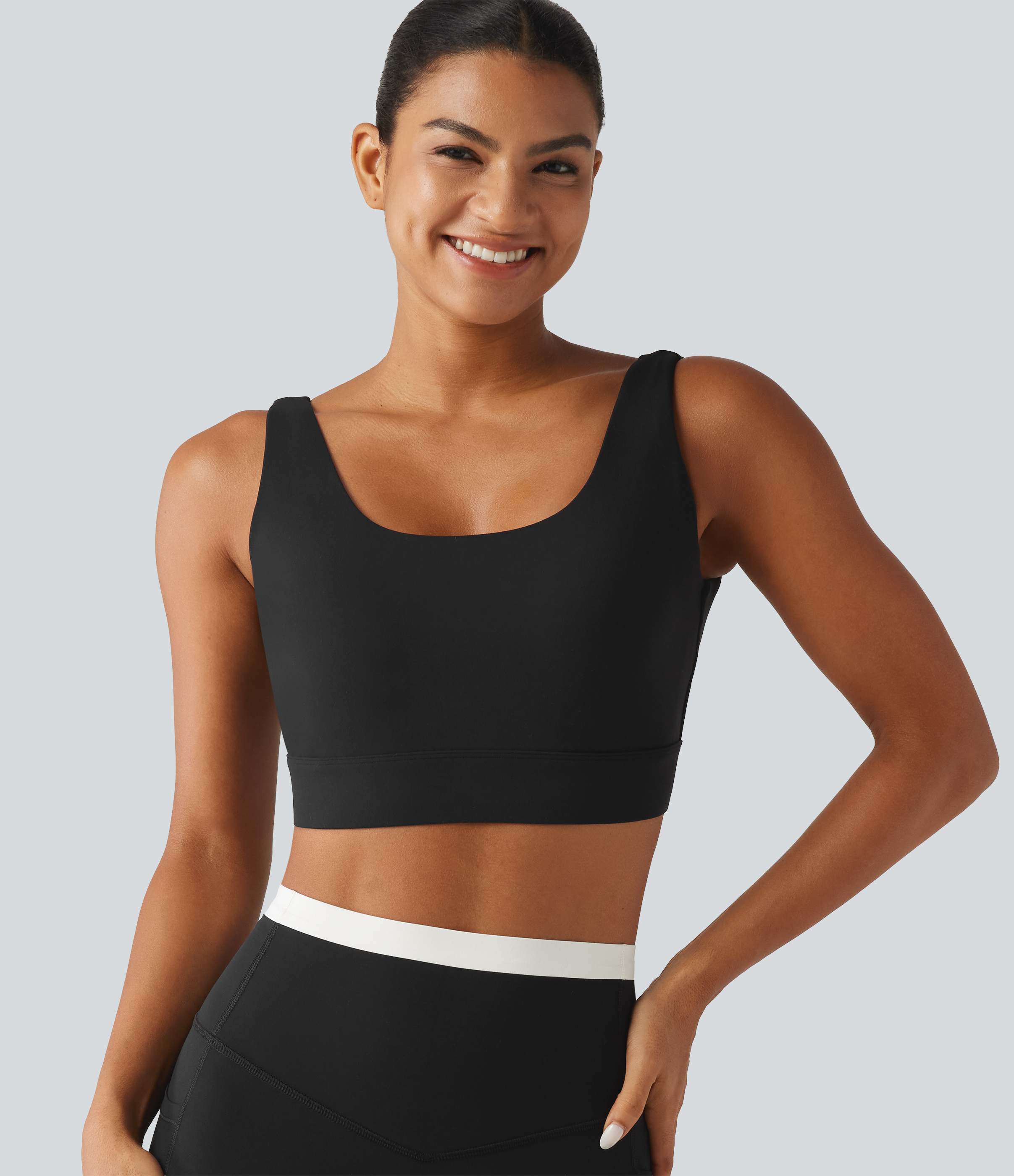 Halara Ultrasculpt™ Medium Support Backless Adjustable Buckle Built-in Bra Training Sports Bra DD-F Cups