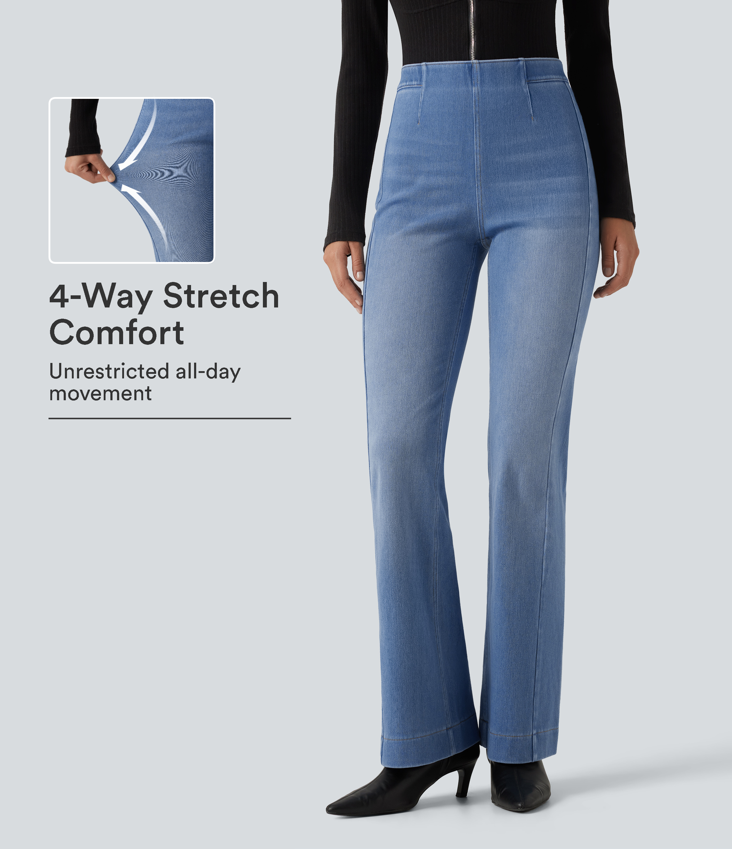 Halara Flex™ Mid Rise Bootcut Casual Jeans with Pockets