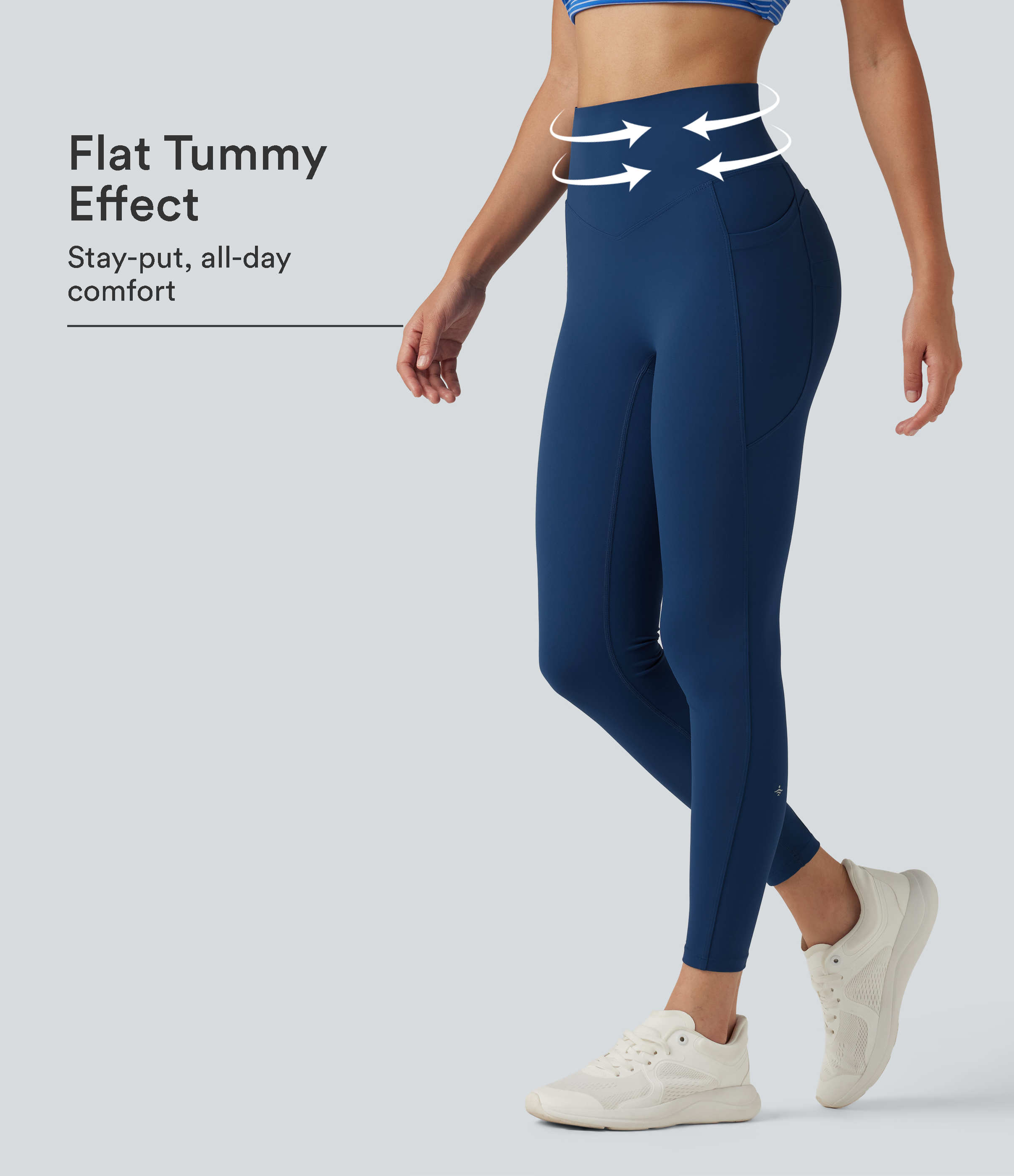Halara UltraSculpt™ High Waisted Tummy Control Crossover Workout Leggings with Pockets