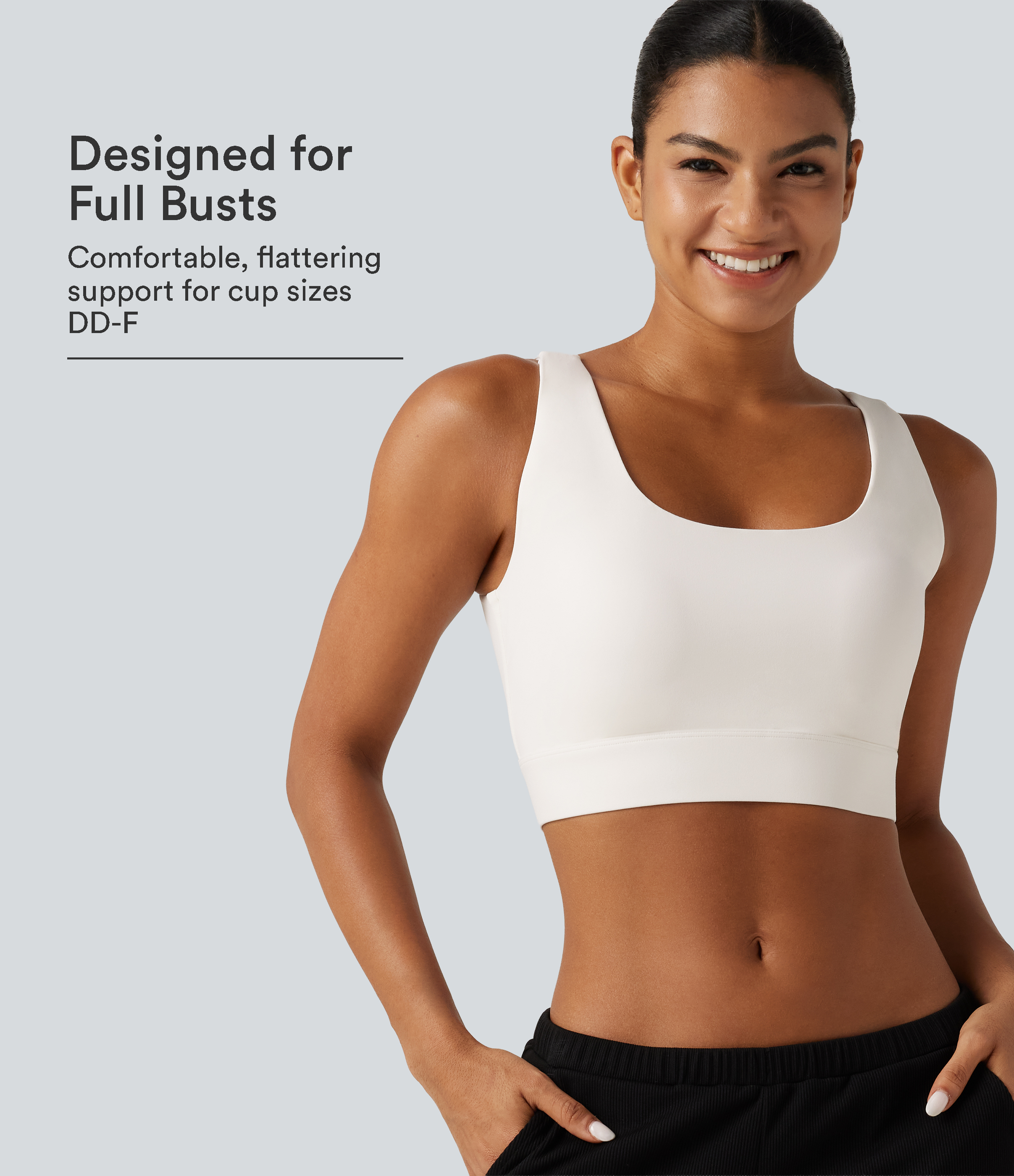 Halara Ultrasculpt™ Medium Support Backless Adjustable Buckle Built-in Bra Training Sports Bra DD-F Cups