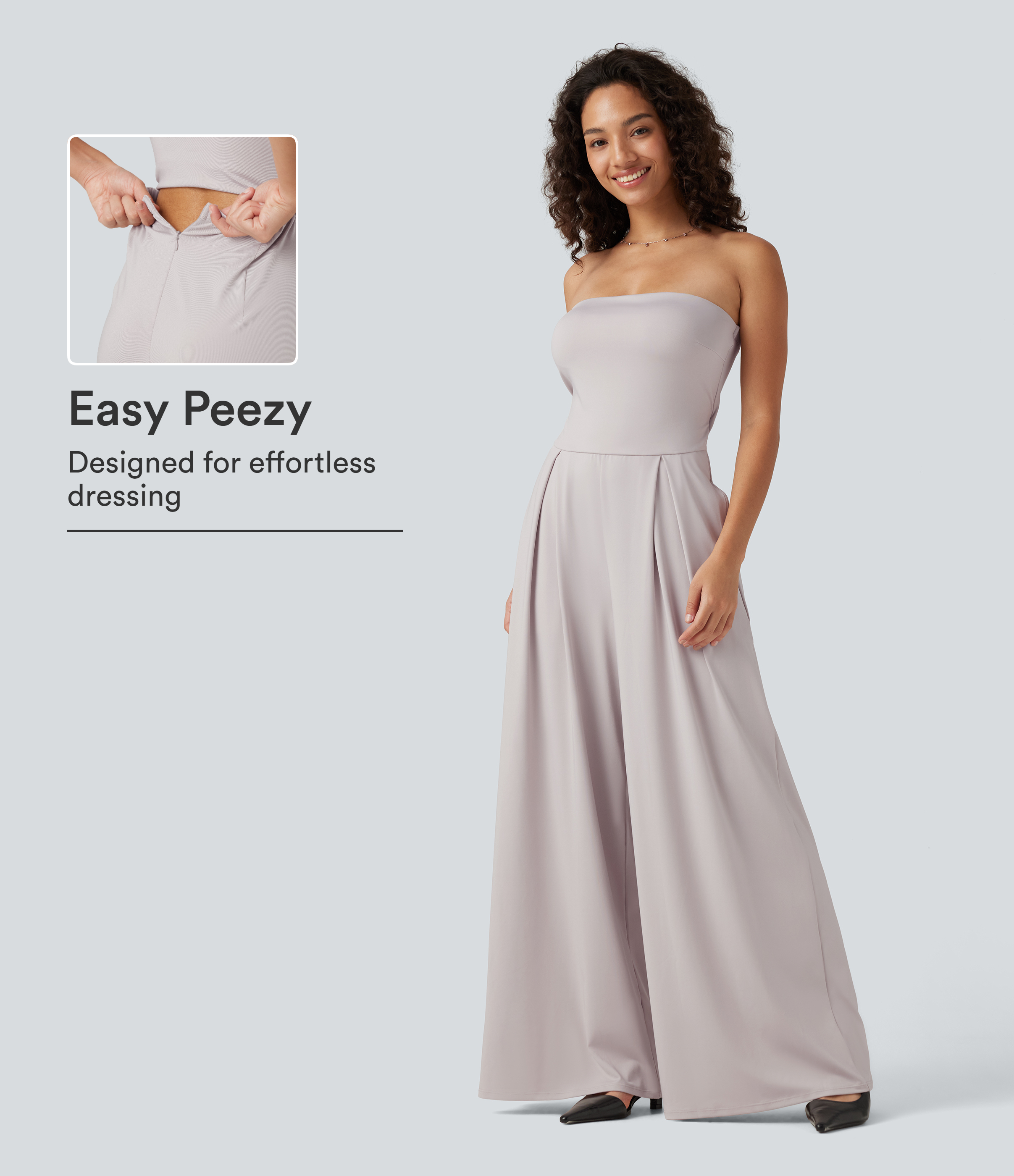 Tube Baggy Casual Jumpsuit with Pockets-Easy Peezy Edition