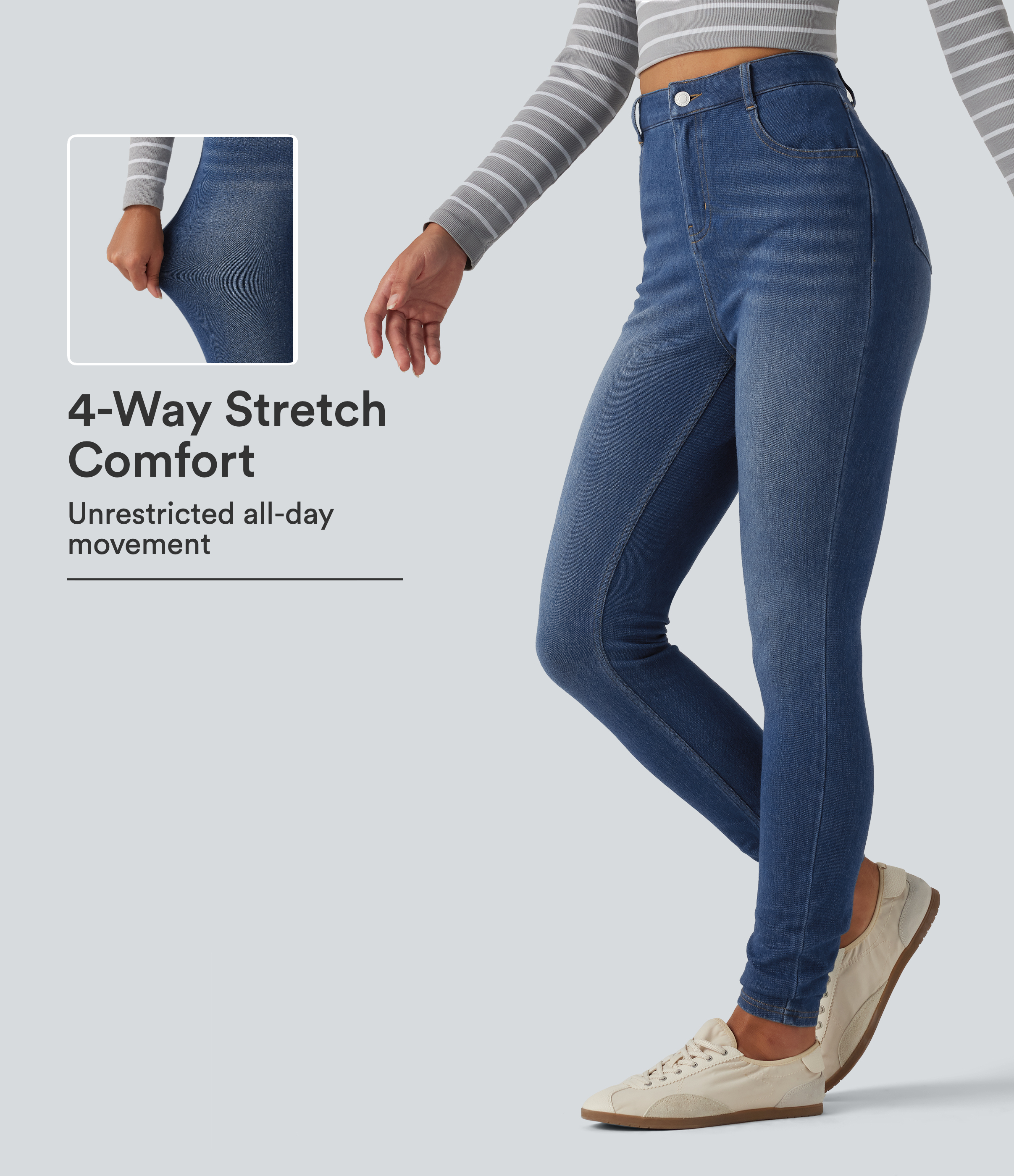 Halara Flex™ High Waisted Skinny Casual Jeans with Pockets