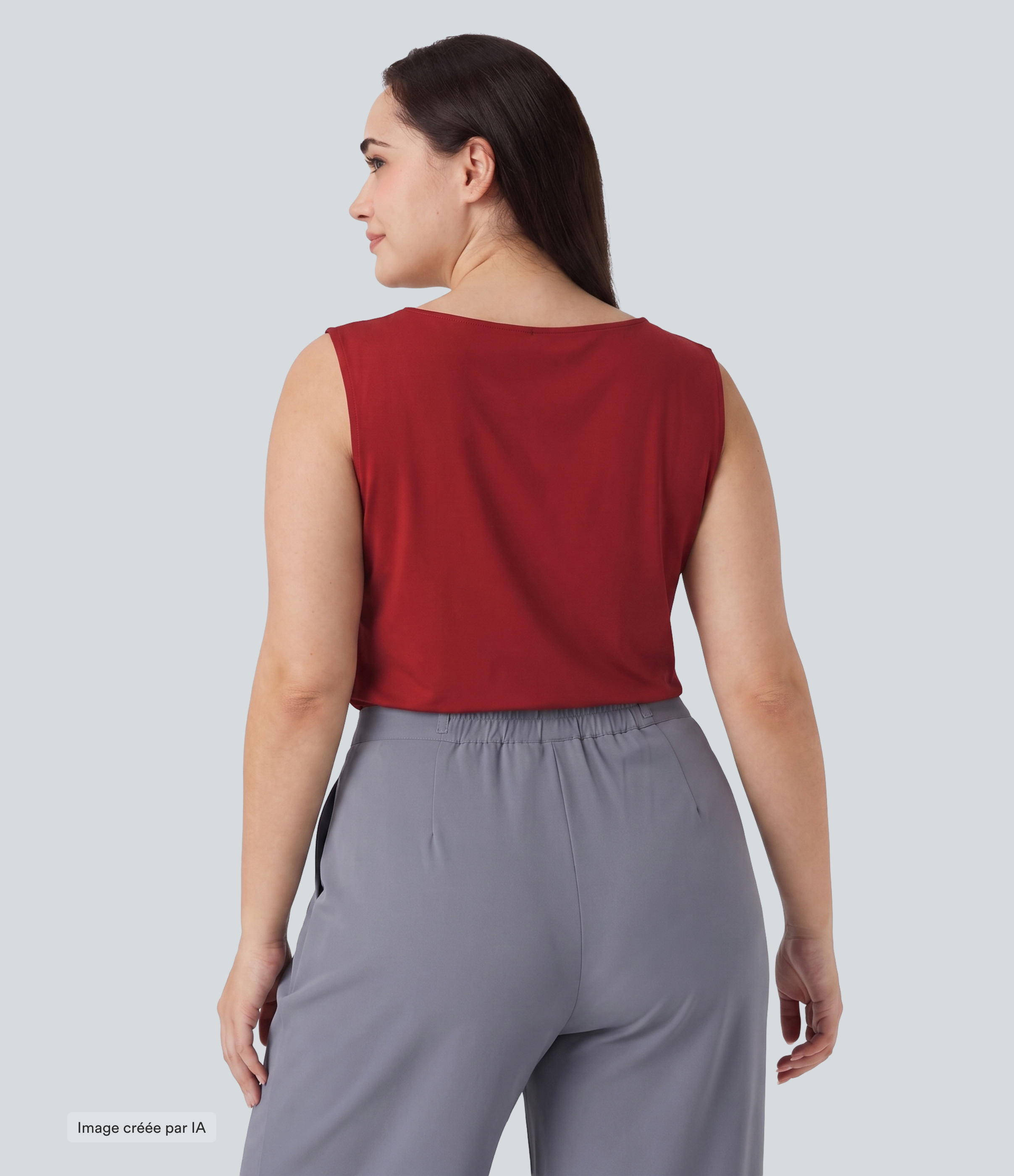 Emboldened Blouse de bureau grande taille sans manches à col bénitier / 2