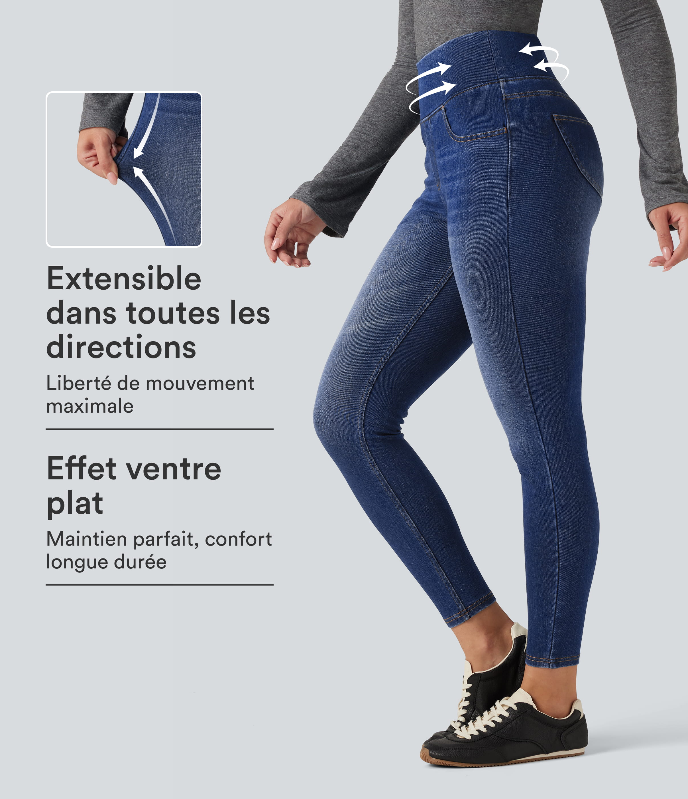 Jean skinny Halara Flex™ gainant taille haute avec poches