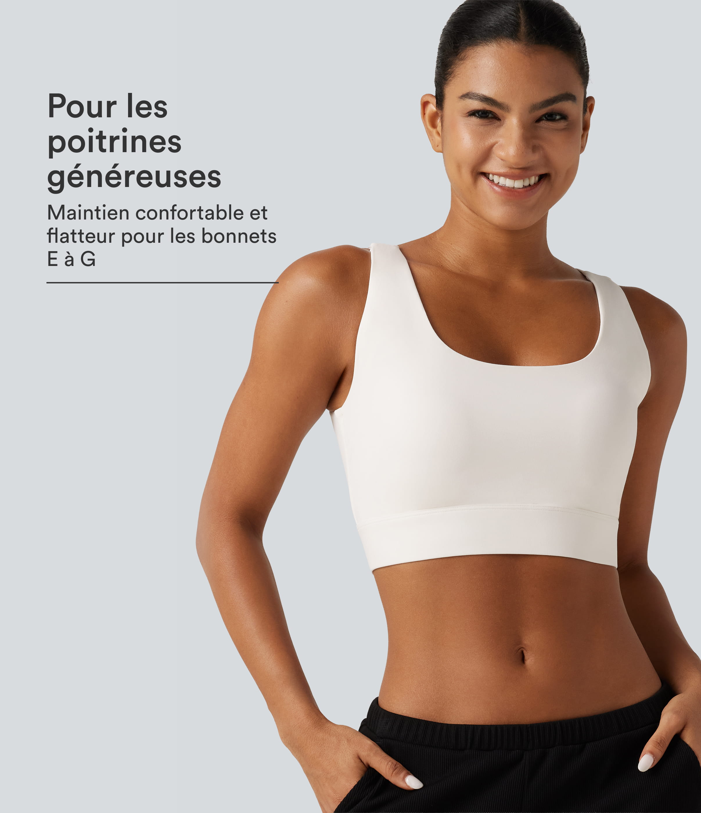 Brassière de training Halara UltraSculpt™ dos nu à maintien moyen avec boucle réglable et coussinets amovibles, bonnets E à G