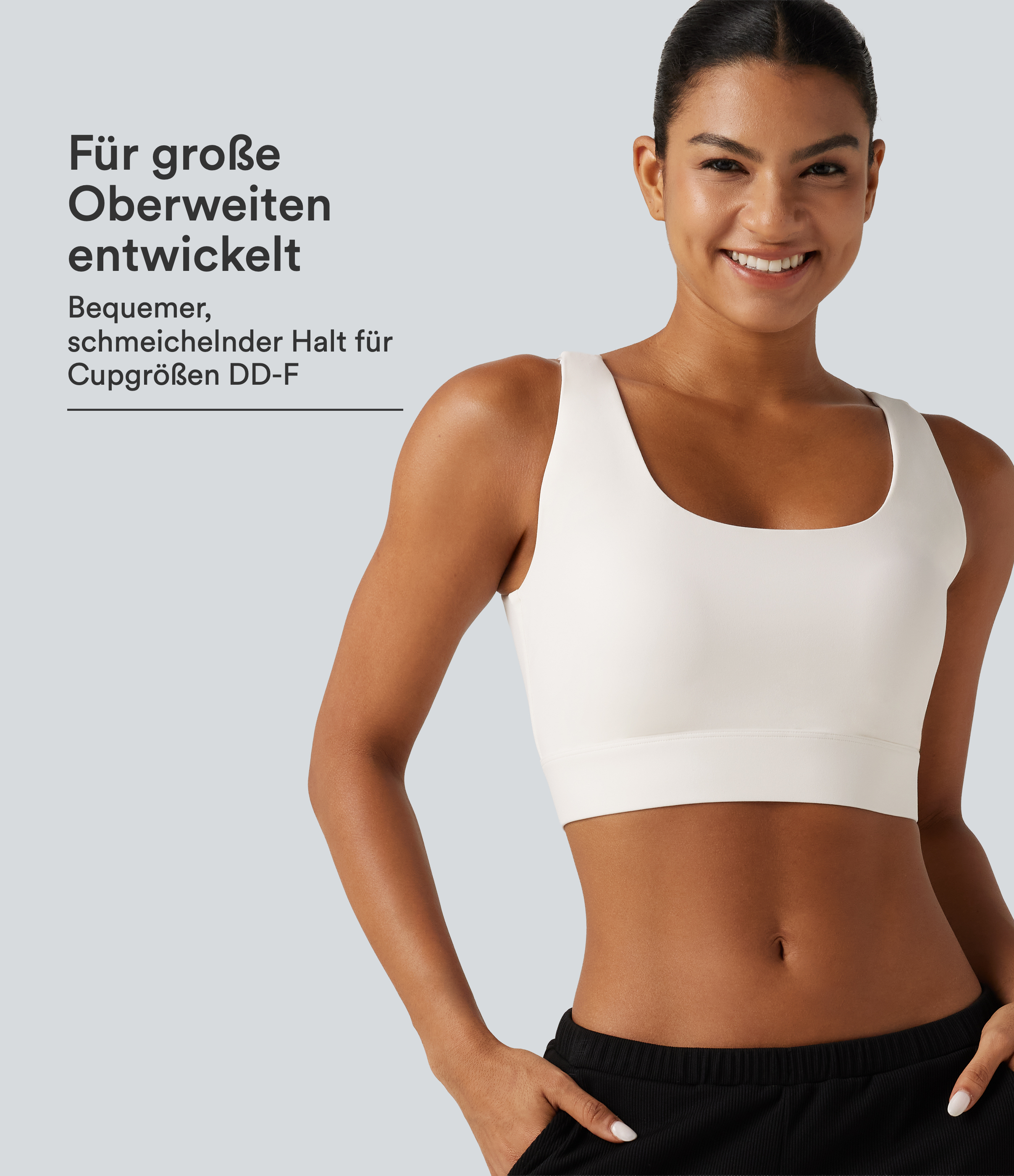 Halara Ultrasculpt™ - Rückenfreier Sport-BH mit mittlerem Support, integriertem BH und verstellbarer Schnalle - DD-F Cups