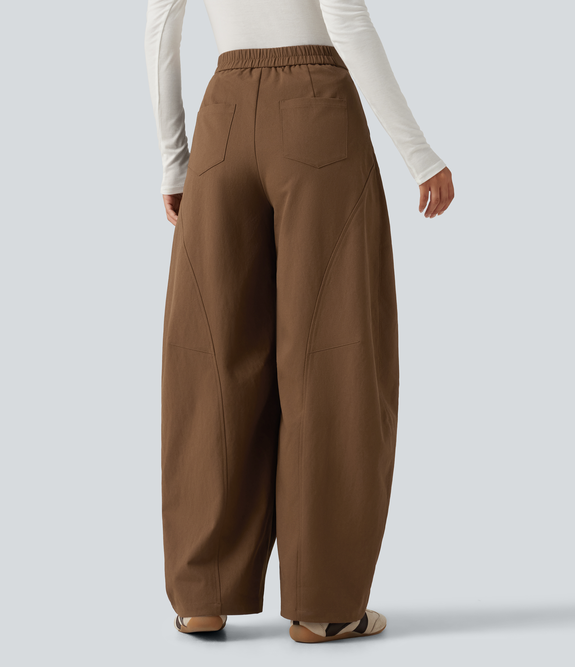 Nuthatch Mid Rise Asymmetric Baggy Casual Pants with Pockets / 2
