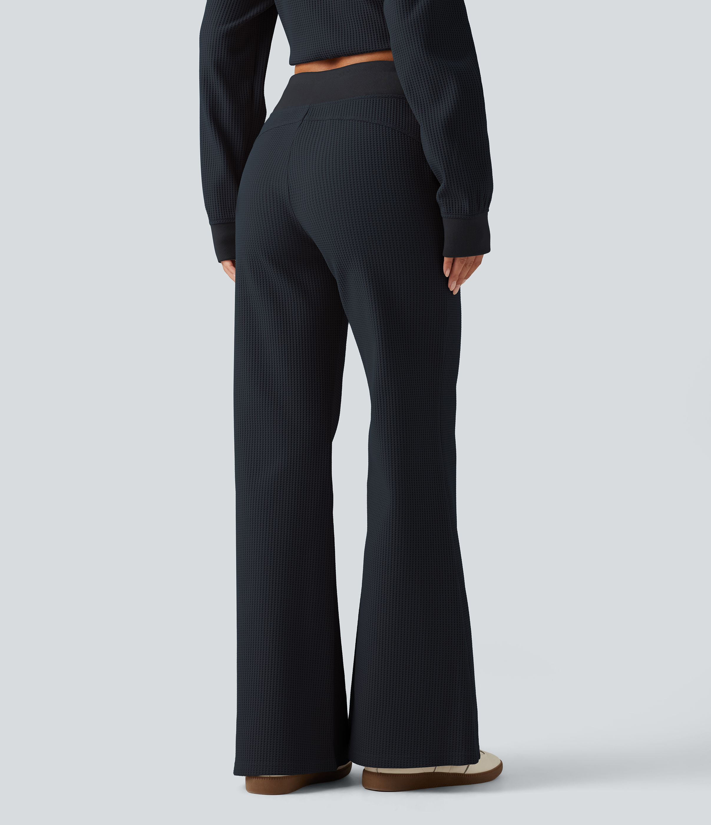 Total Eclipse Pantalon baggy gaufré à taille haute avec cordon de serrage et poches / 2