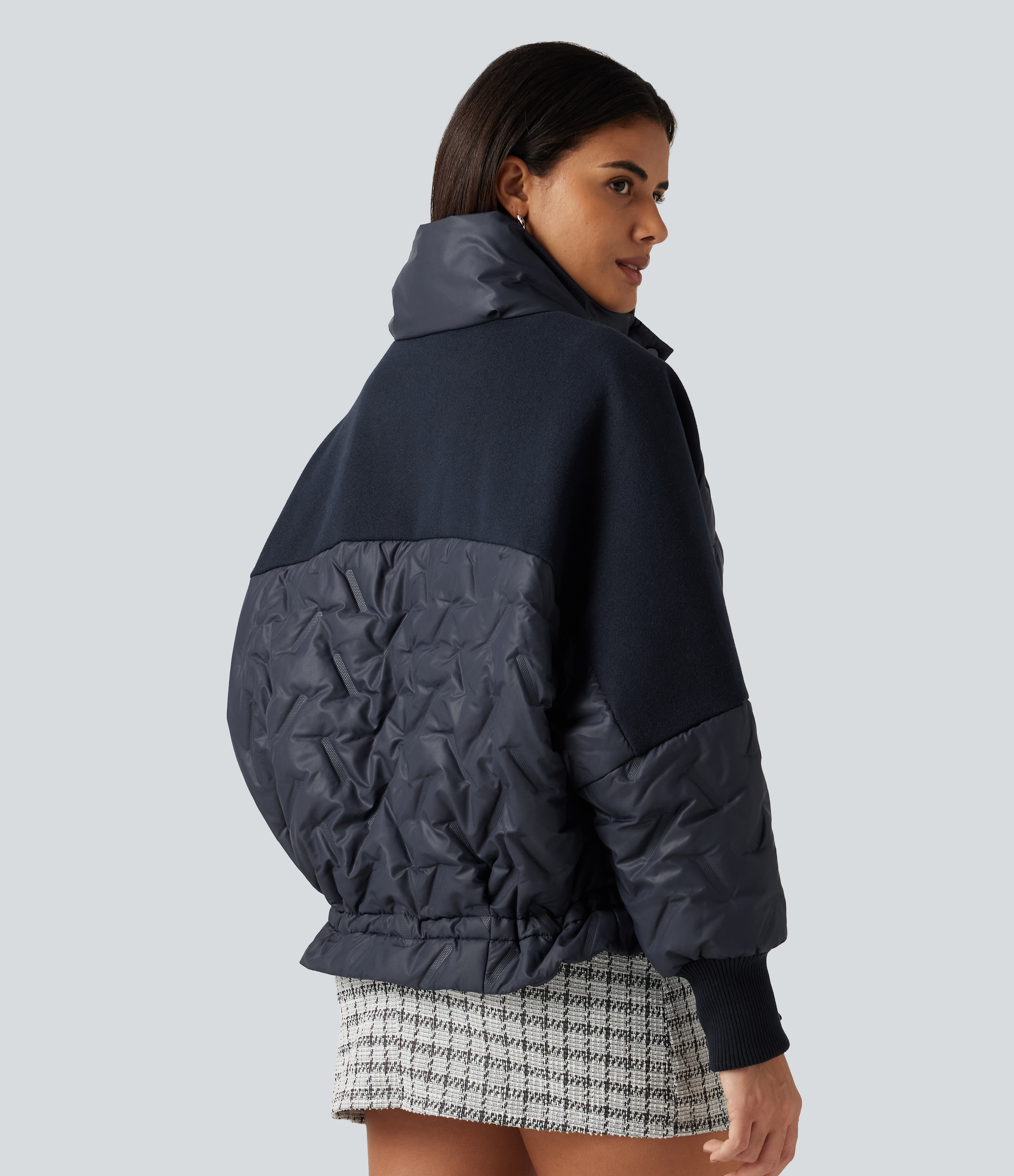 India Ink High Neck Long Sleeve Casual Padded Jacket with Pockets / 2