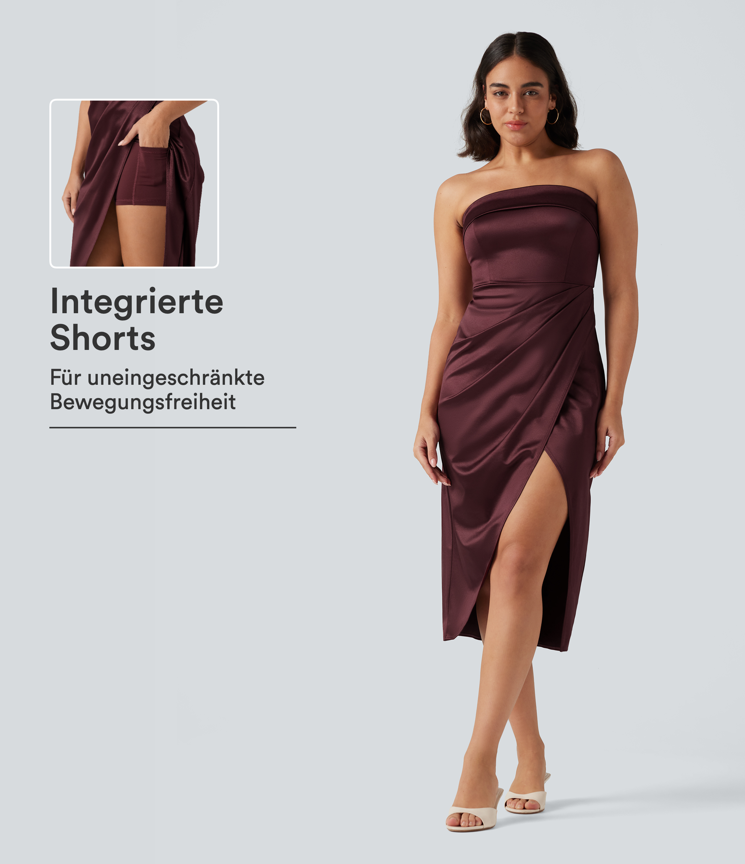 Zinfandel Figurbetontes 2-in-1 Party-Midikleid mit Tube-Top / 1