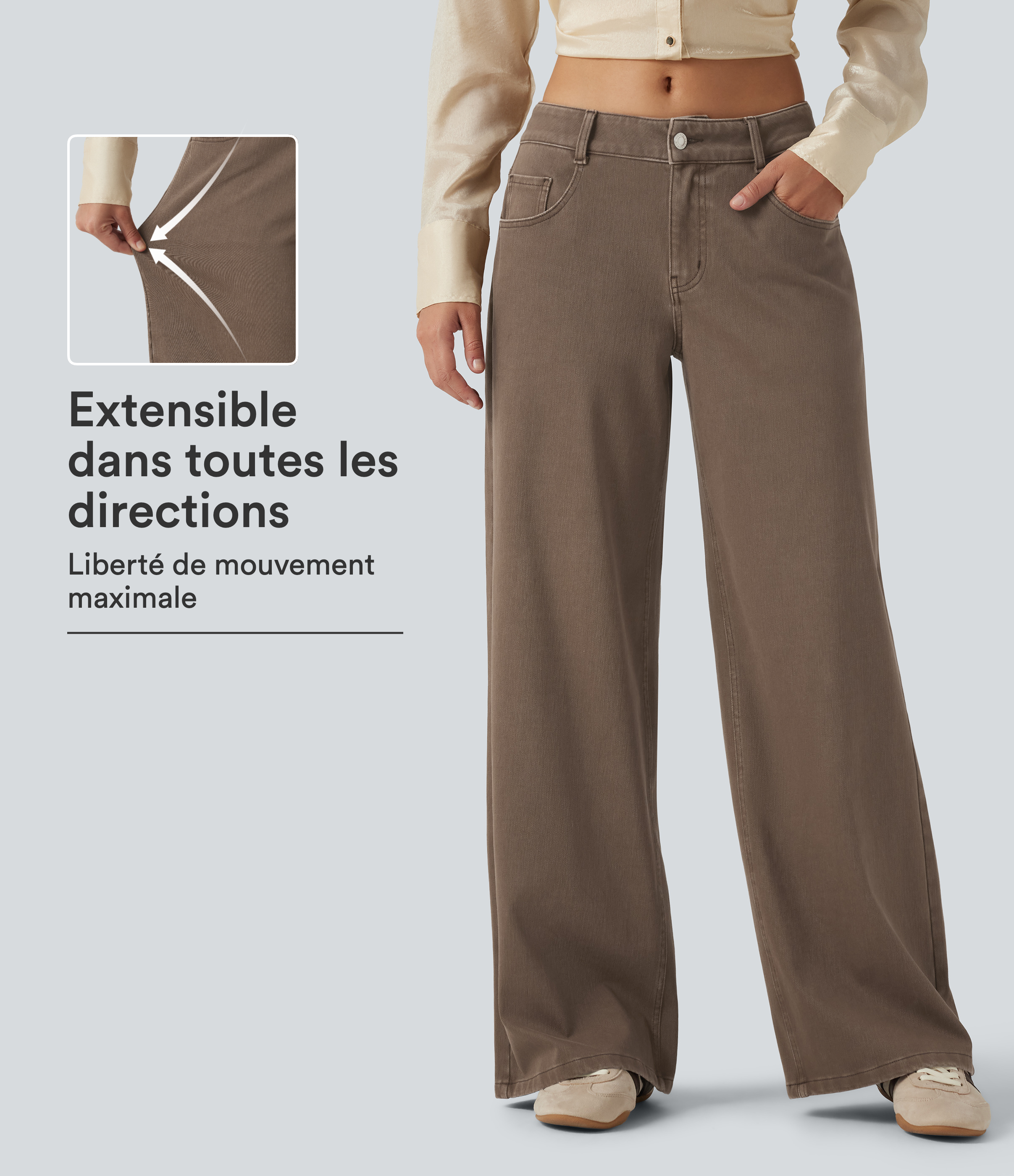 Jean large Halara Flex™ taille basse avec poches