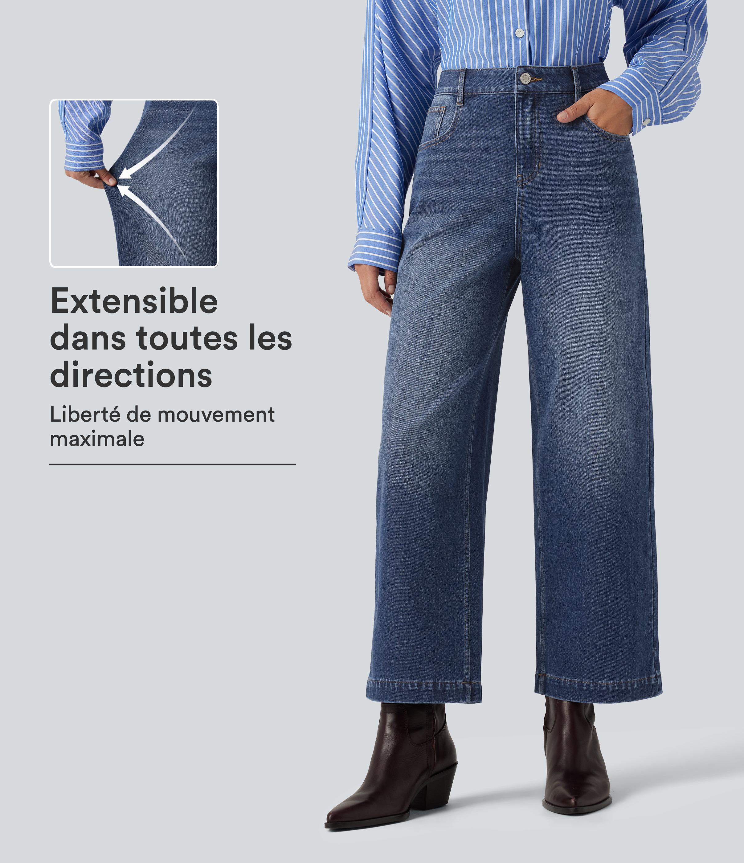 Jean large Halara Flex™ taille haute avec poches