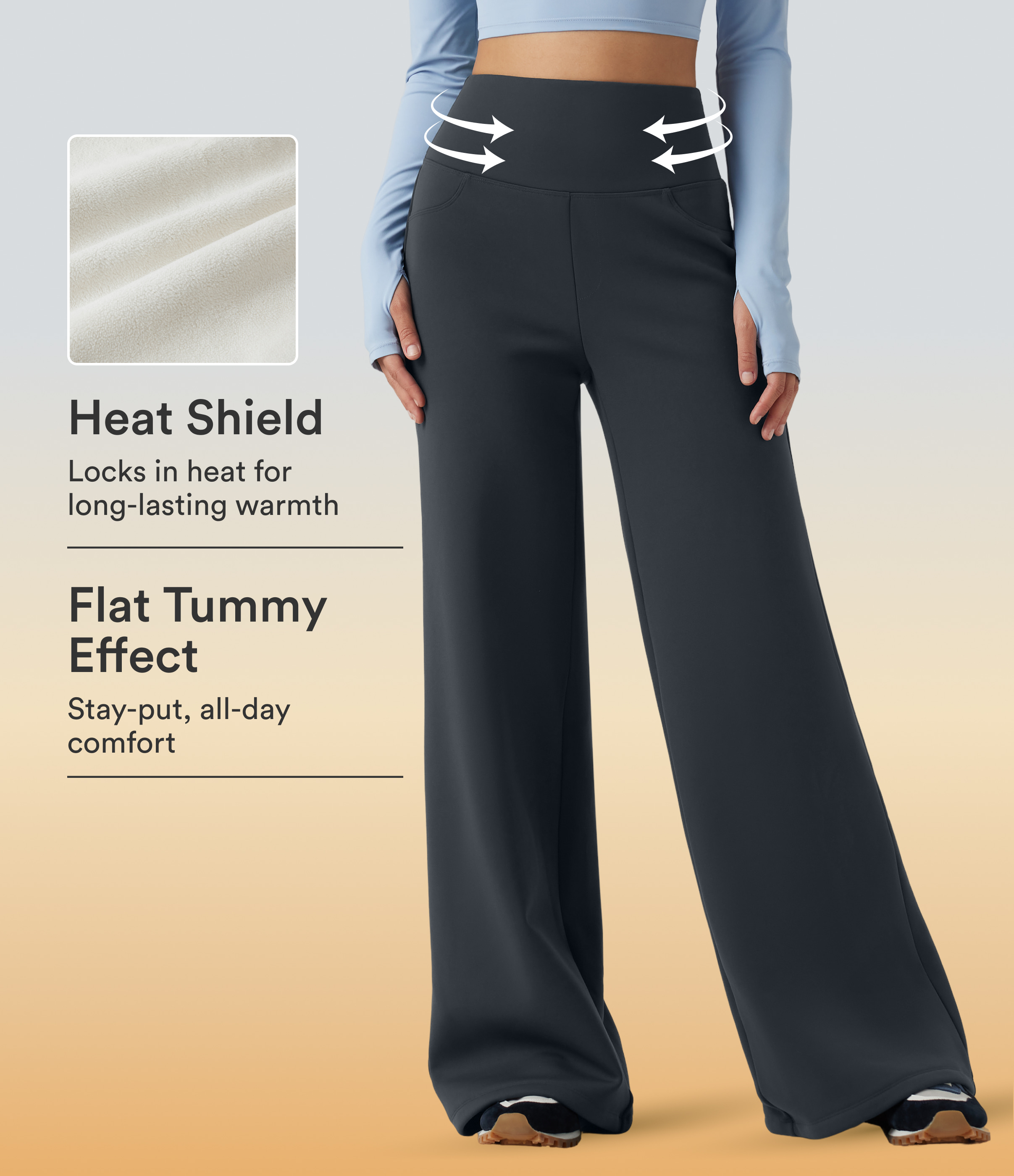 Halara UltraSculpt™ Extra Heat High Waisted Tummy Control Wide Leg Yoga Pants with Pockets