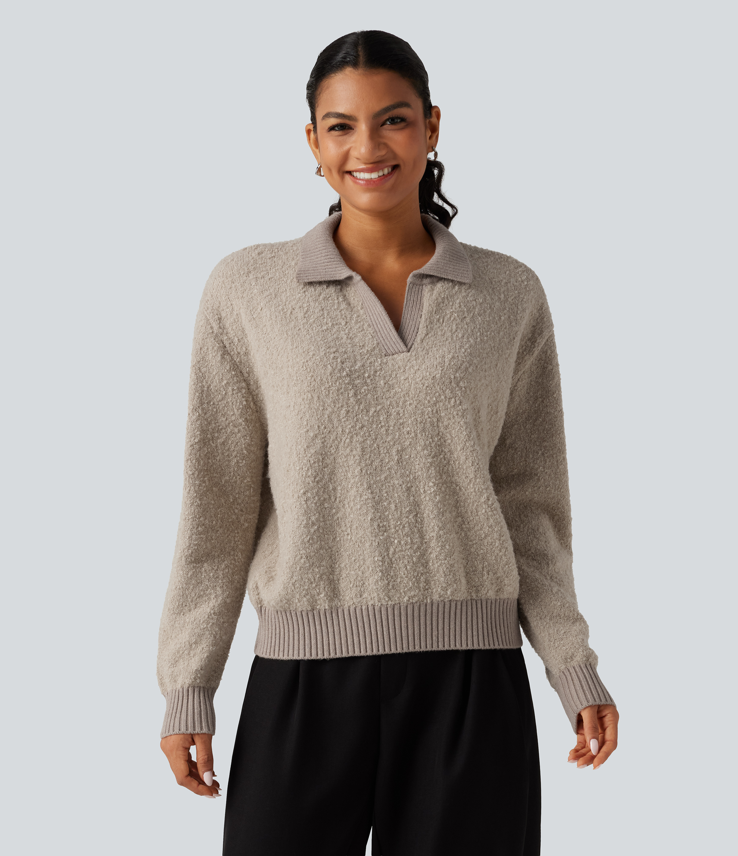 Polo Long Sleeve Casual Sweater