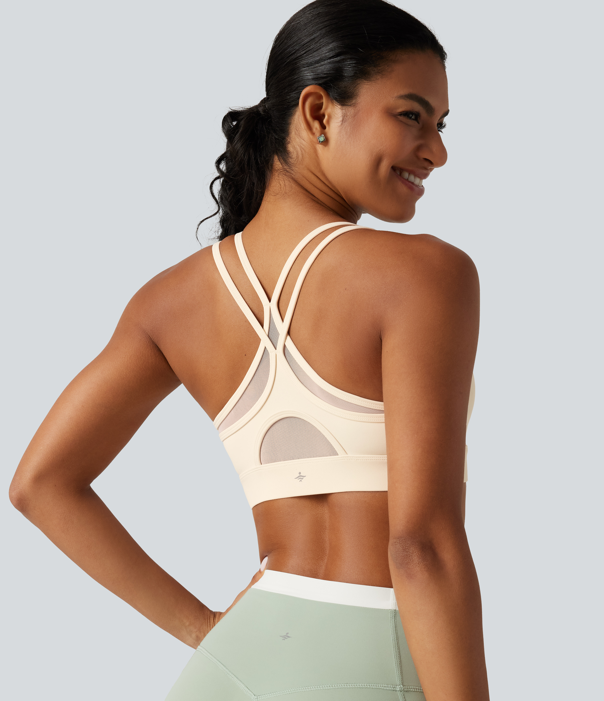 SoftlyZero™ Plush sujetador deportivo de yoga mullido, de bajo soporte, con tirantes cruzados y copa integrada