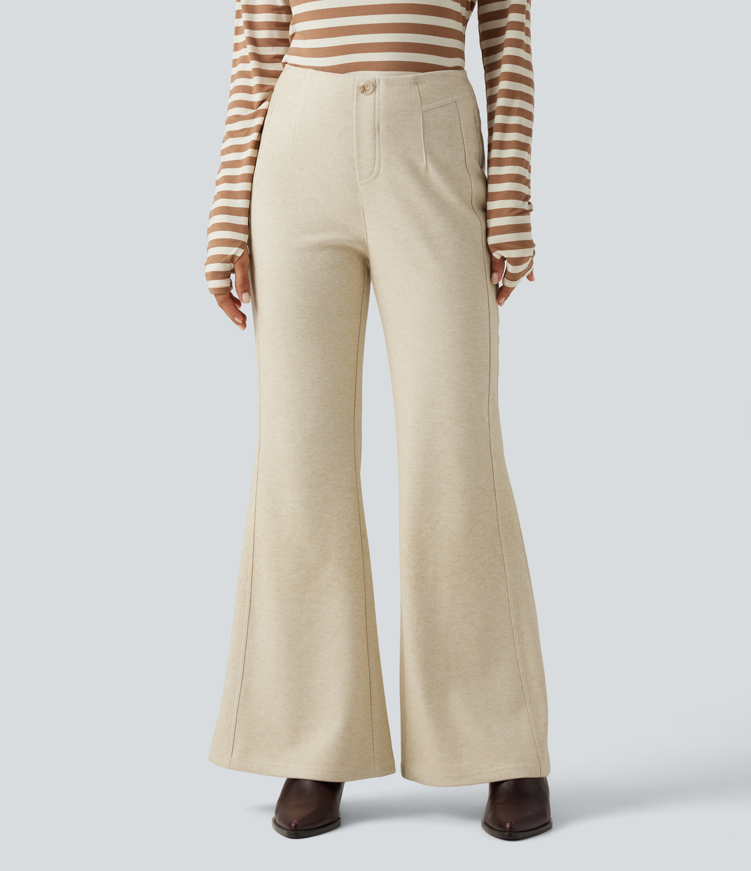 Mid Rise Flare Work Pants