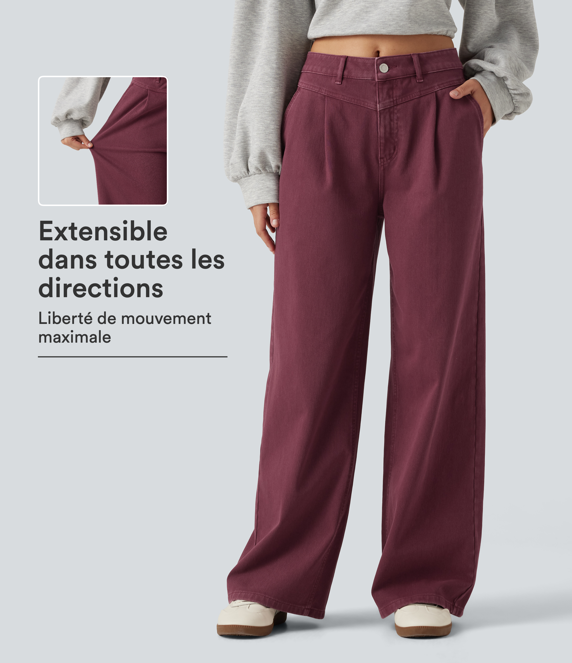 Jean large Halara Flex™ taille mi-haute coloré avec poches