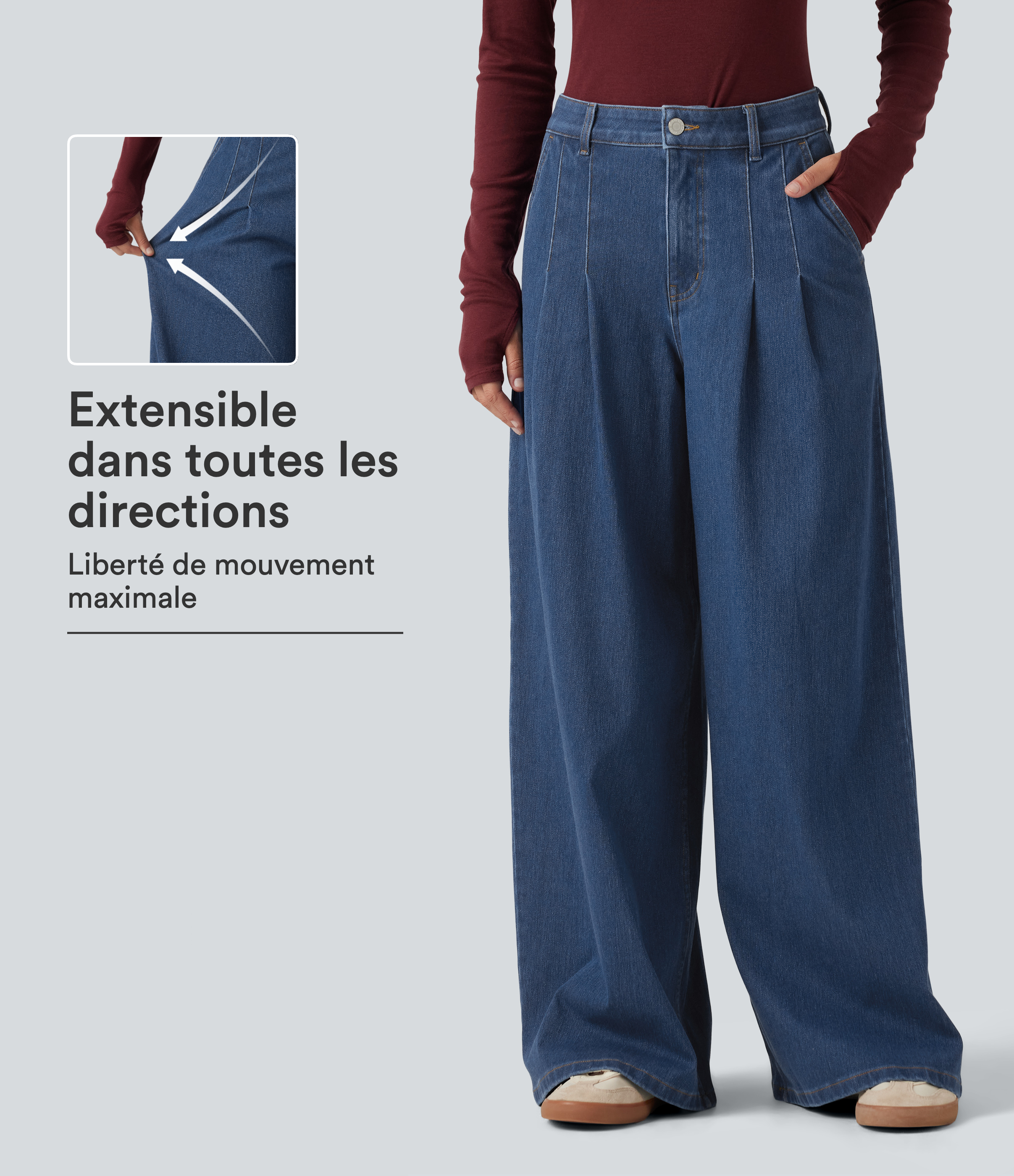 Jean large Halara Flex™ taille mi-haute avec poches