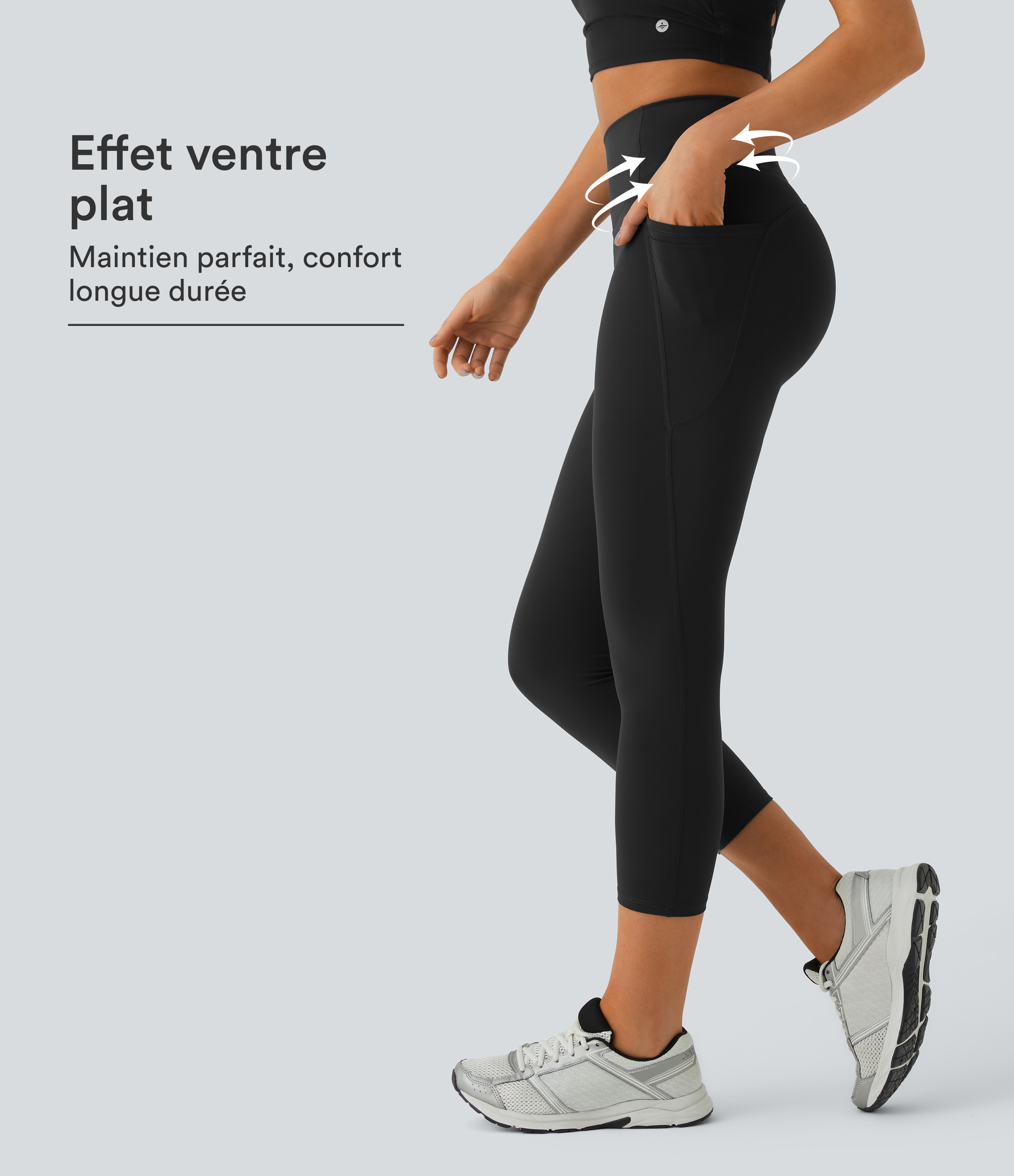Noir Legging de yoga gainant taille haute avec poches Halara UltraSculpt™ / 1