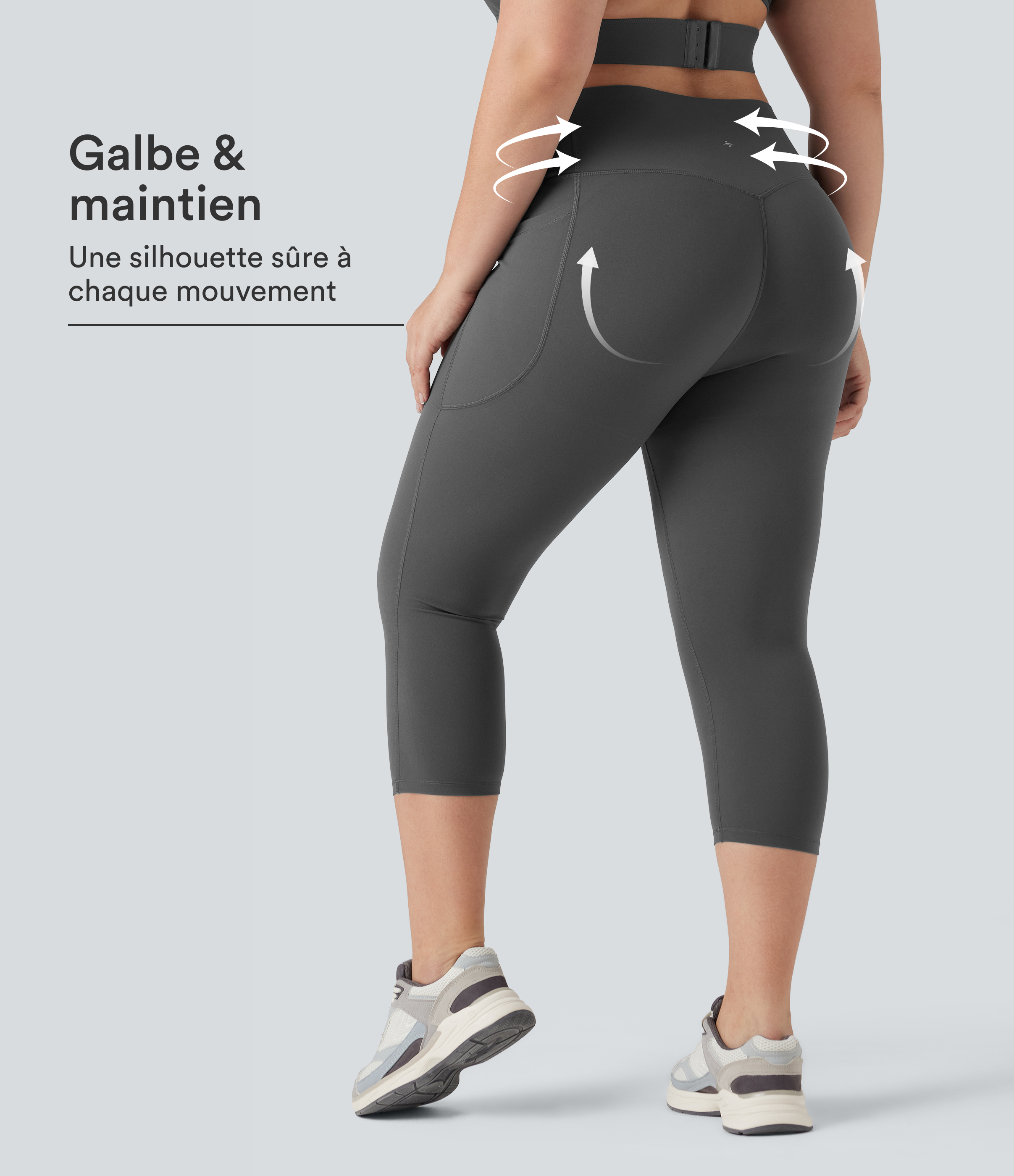Volcanic Ash Jupe-short de tennis courte 2-en-1 gainante taille haute avec poches / 1