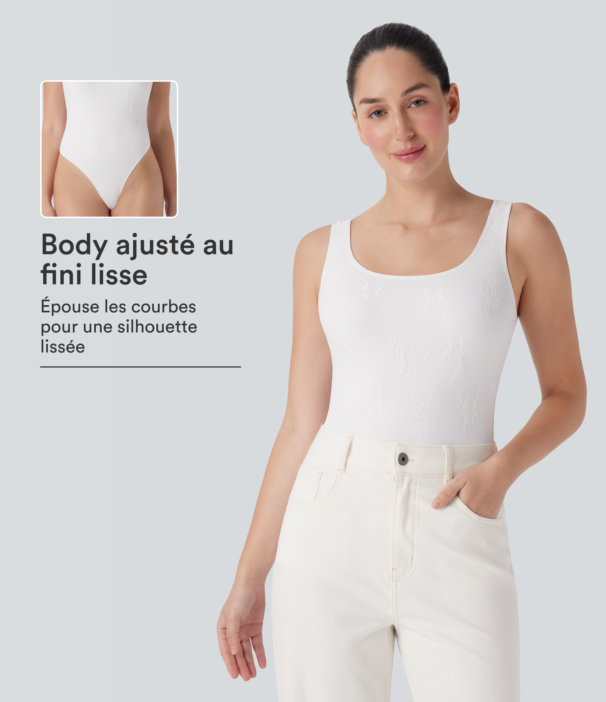 Blanc Body casual dentelle dos nu / 1