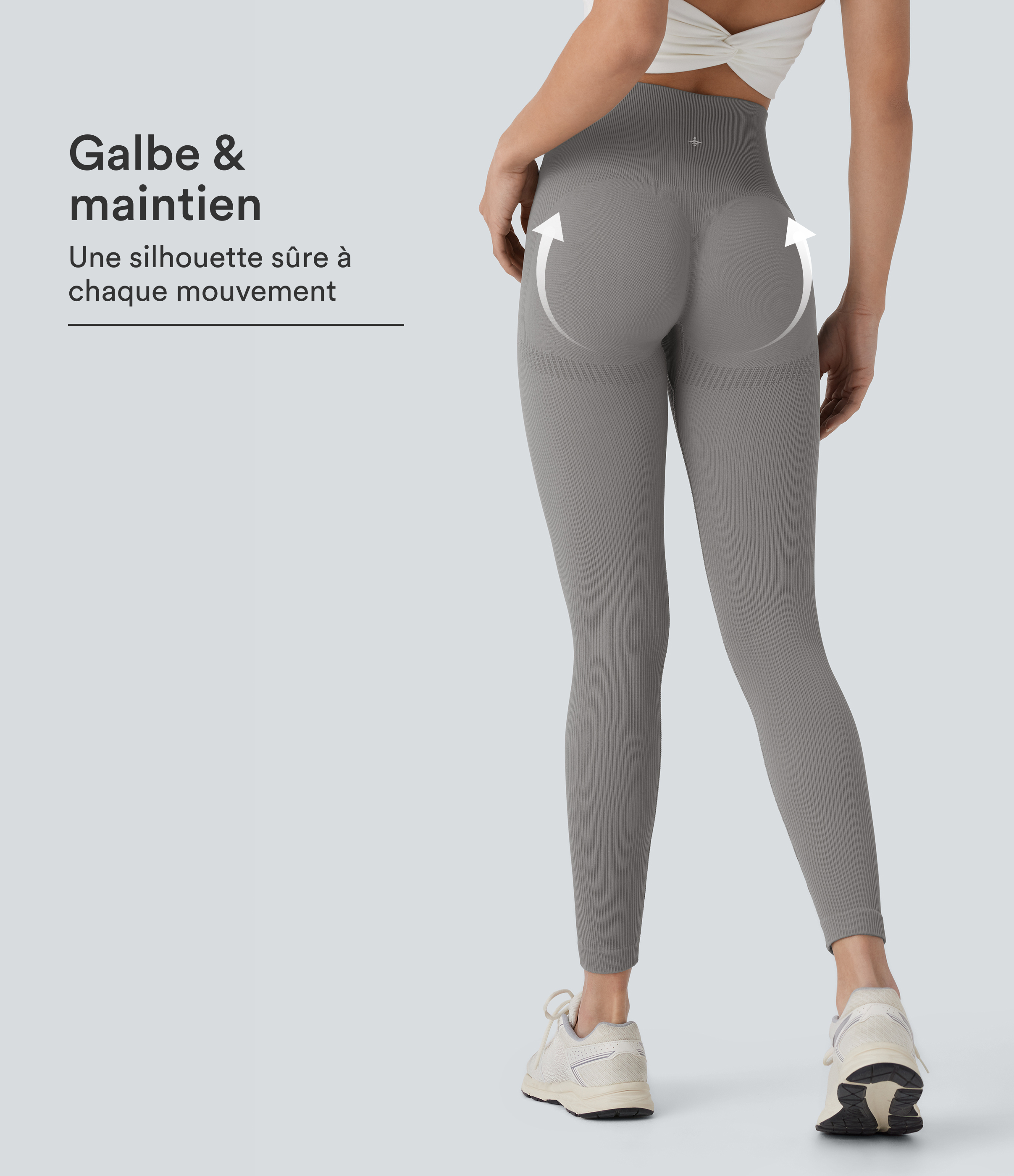 Legging de yoga 7/8 sans couture Seamless gainant et sculptant à taille haute