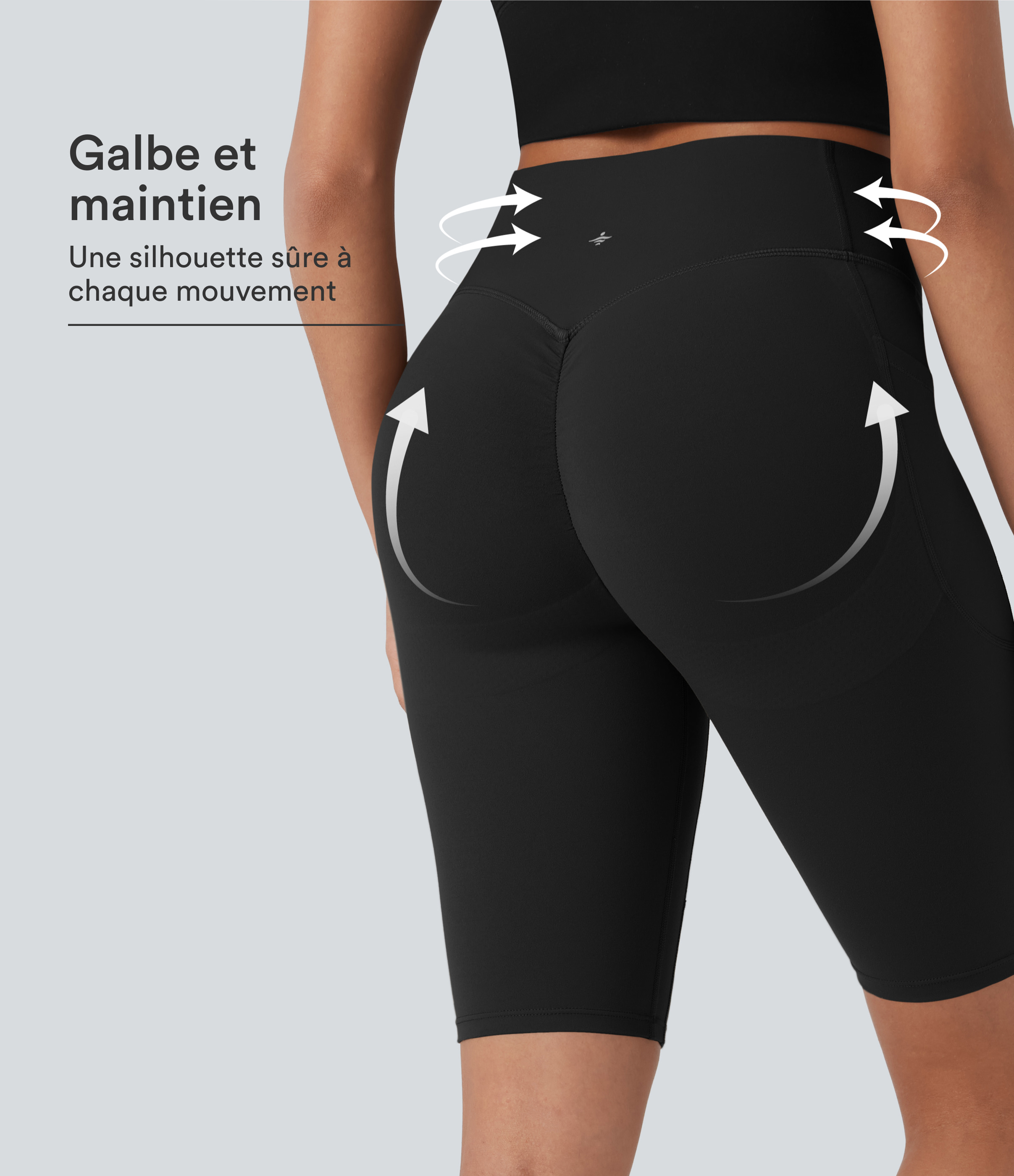 Short cycliste 12,5 cm d'entraînement gainant taille haute avec poches Halara UltraSculpt™