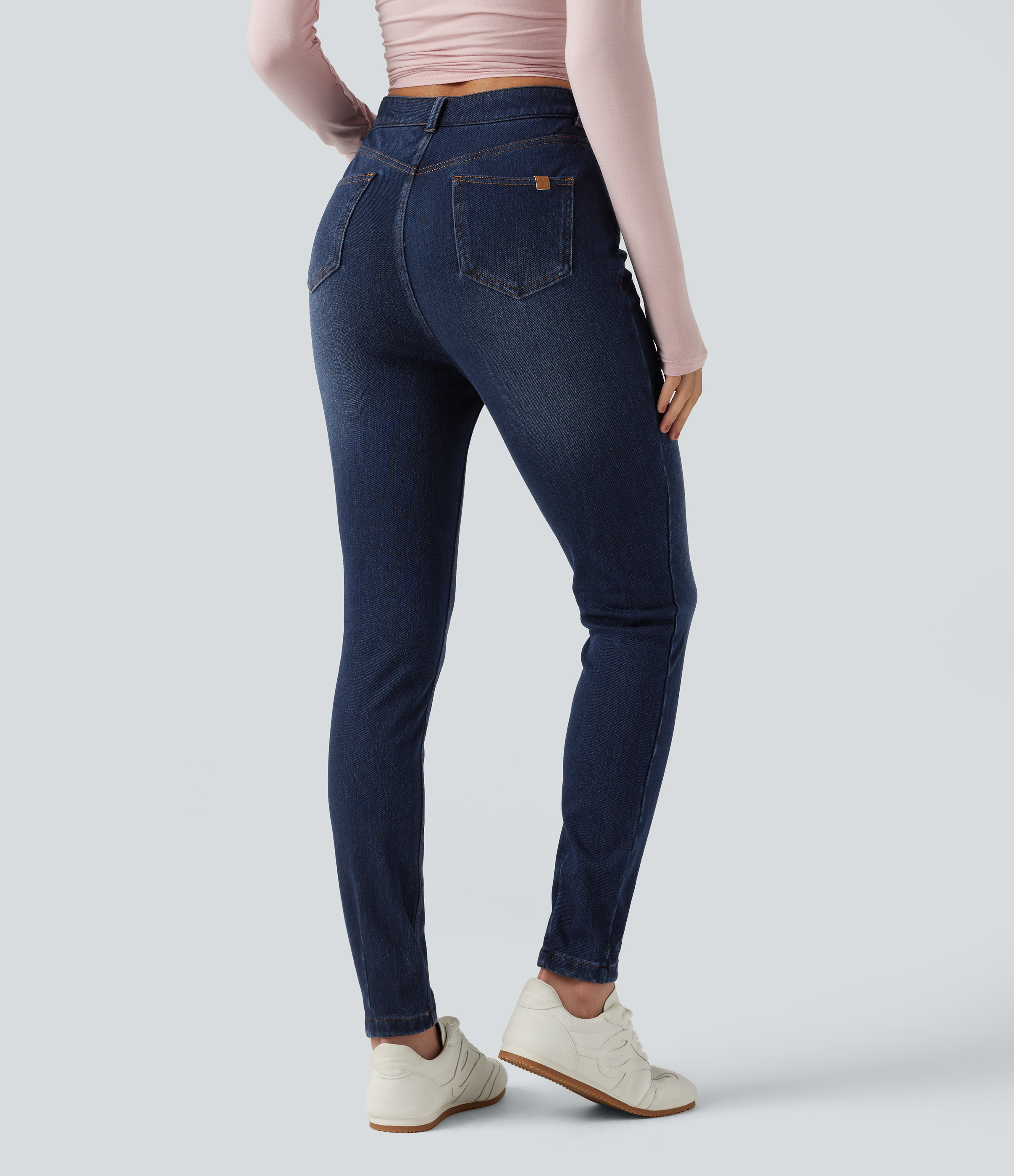 Pageant Blue Denim Halara Flex™ Denim Heat High Waisted Skinny Casual Cotton Jeans with Pockets / 2