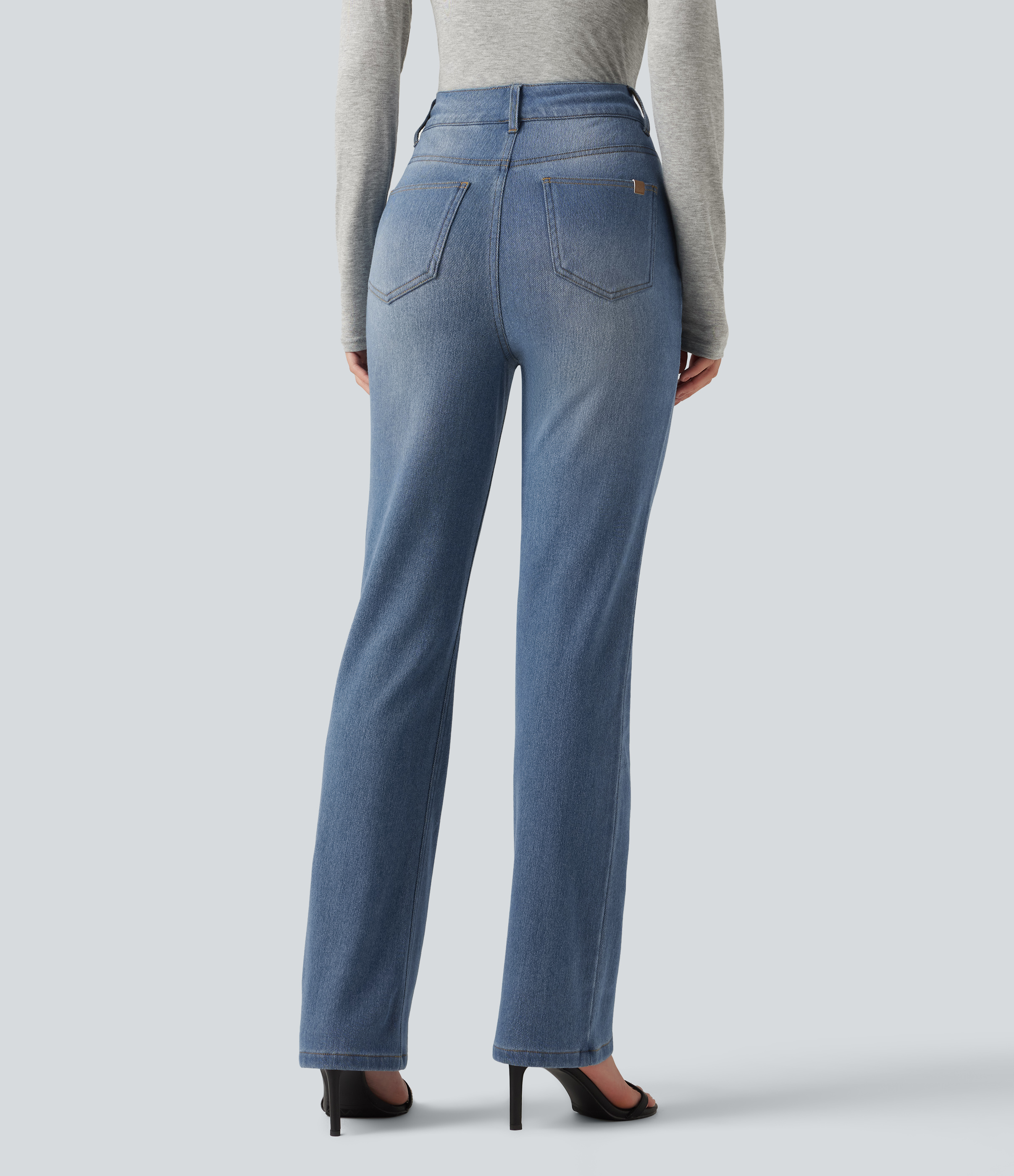 Blue Jasper Denim Halara Flex™ Denim Heat High Waisted Bootcut Casual Jeans with Pockets / 2