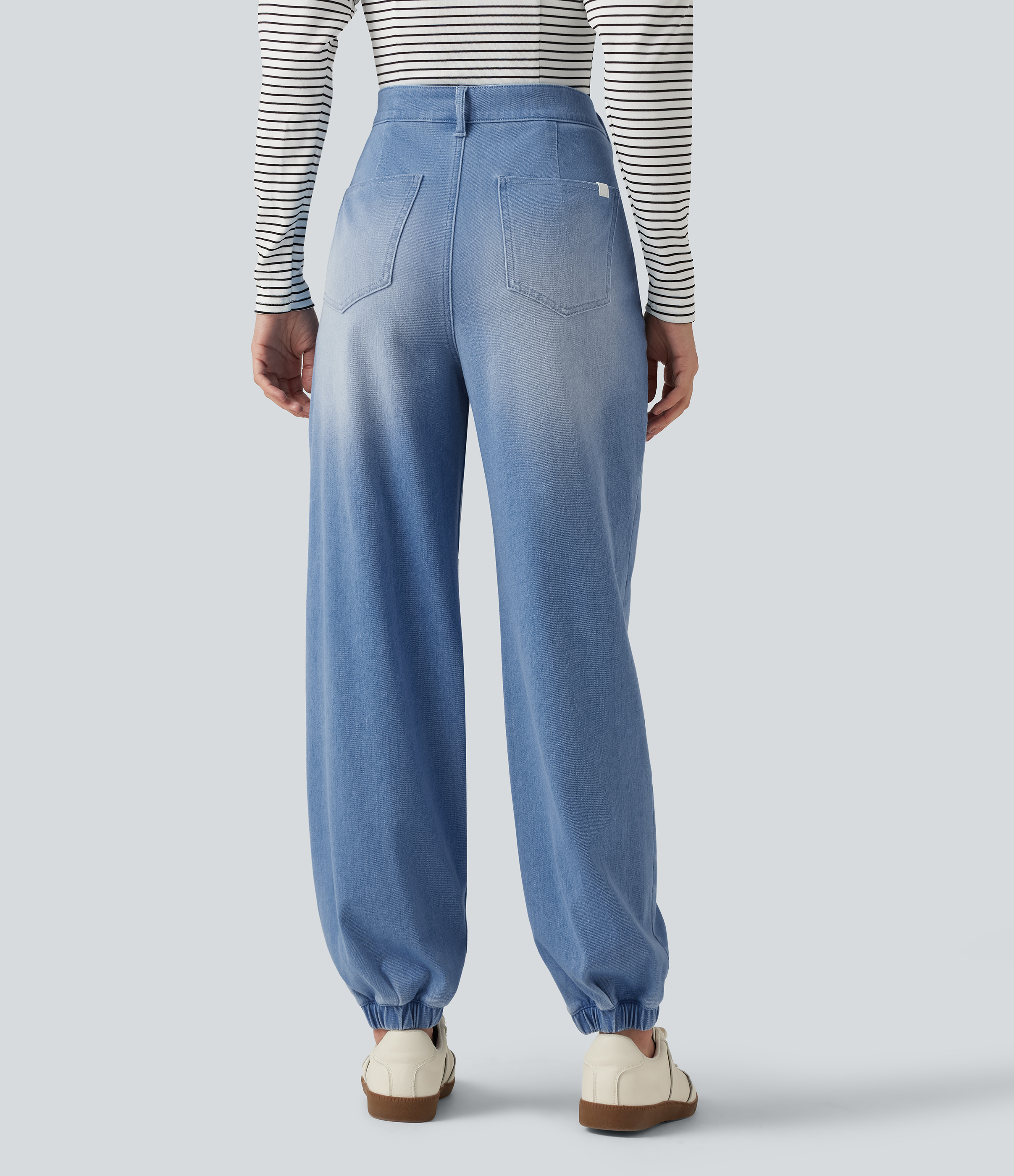 Powder Blue Denim Halara Flex™ Mid Rise Casual Jeans with Pockets / 2