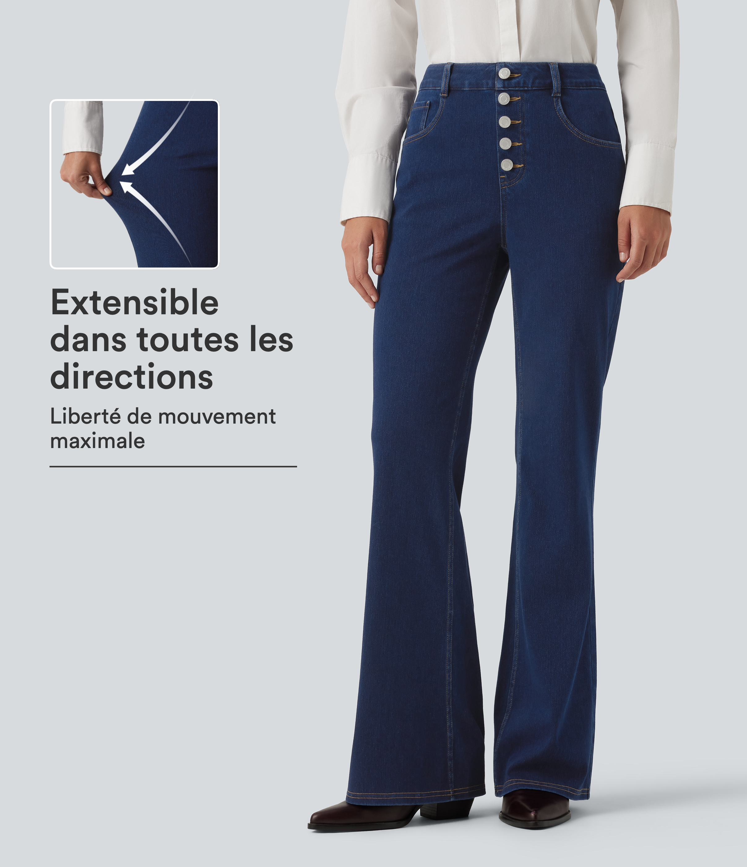Jean flare Halara Flex™ taille mi-haute avec poches