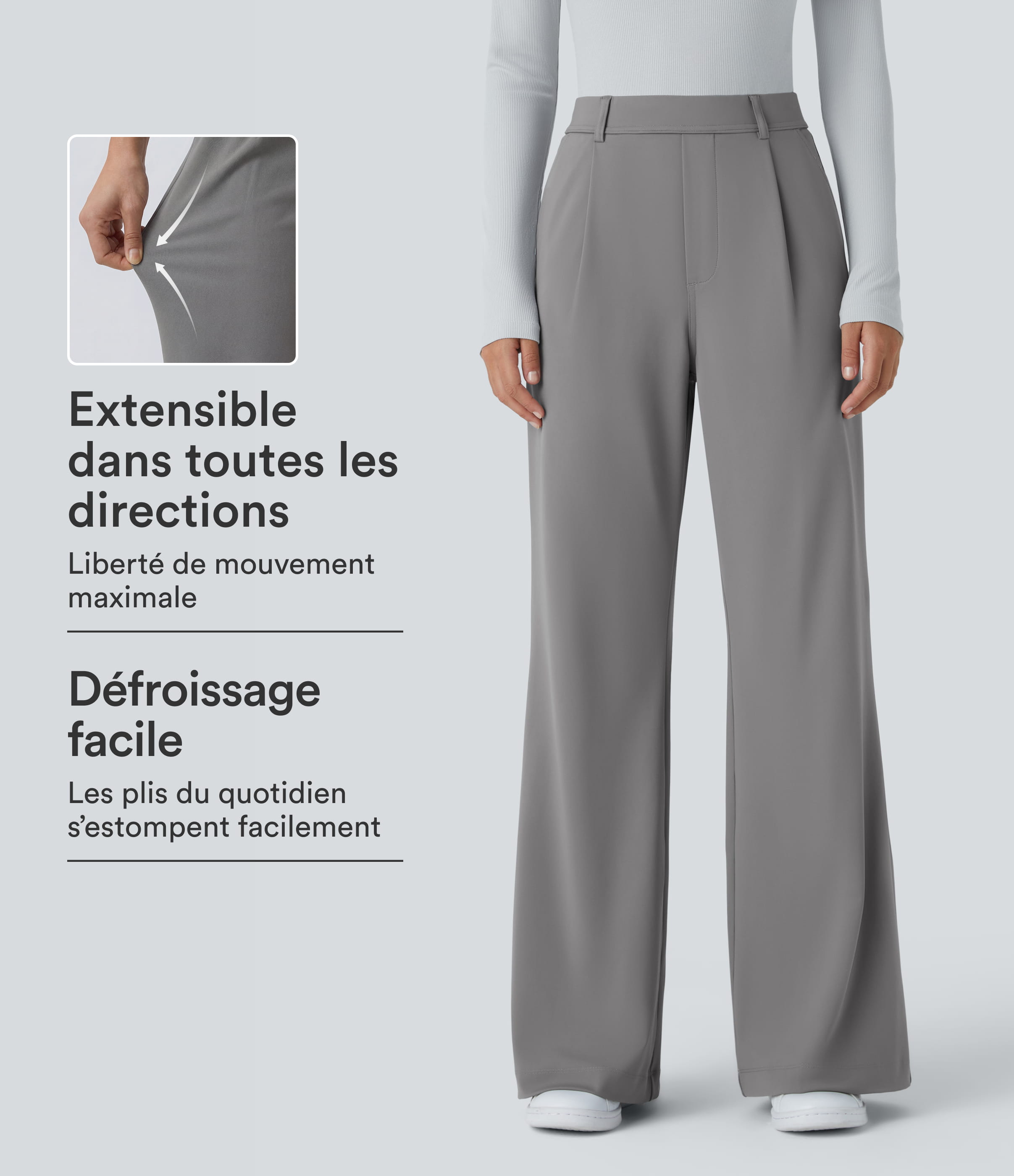 Pantalon tailleur évasé taille haute Halara Flex™ DayStretch avec poches