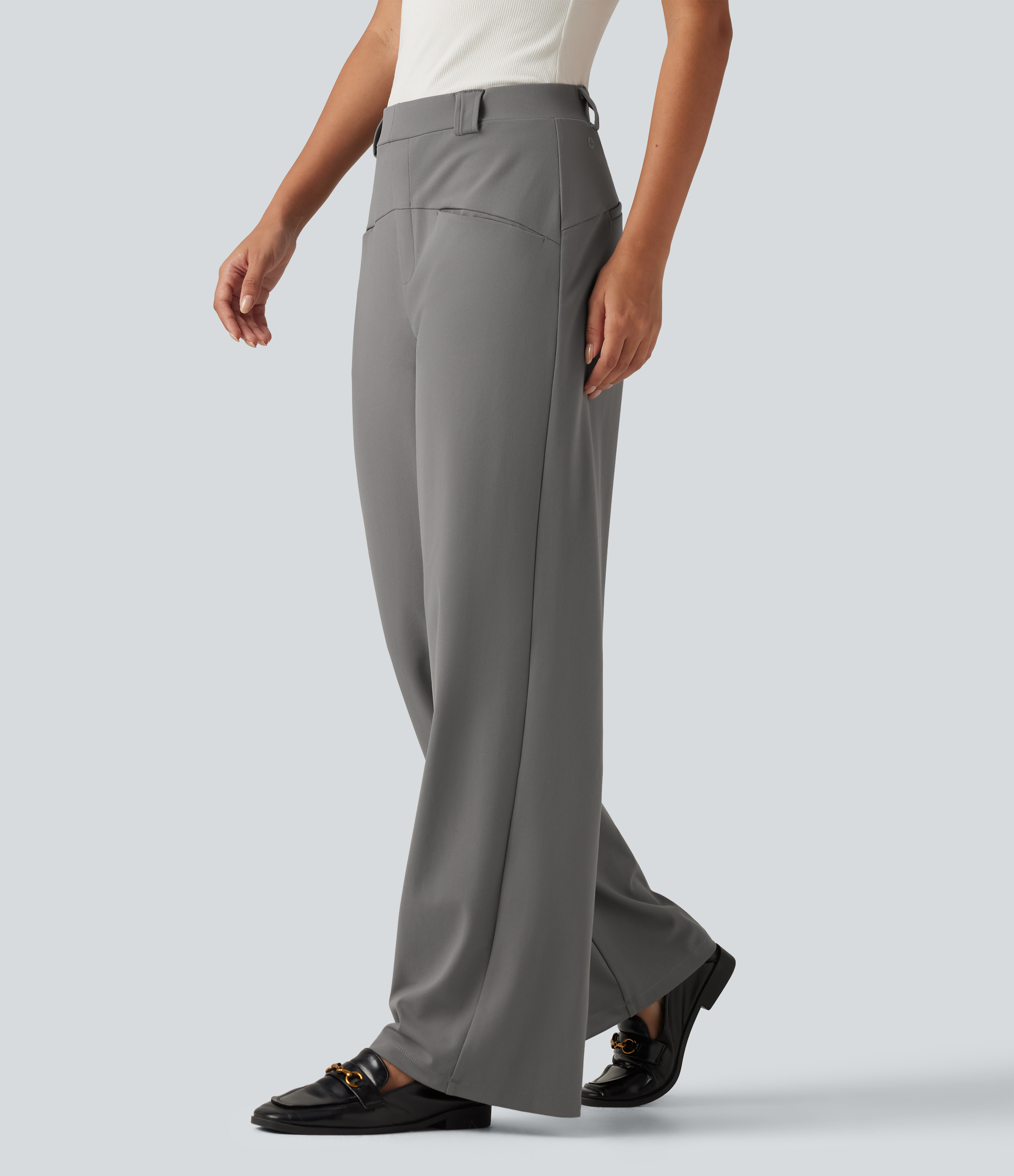 Halara Flex™ Mid Rise Wide Leg Work Pants with Pockets
