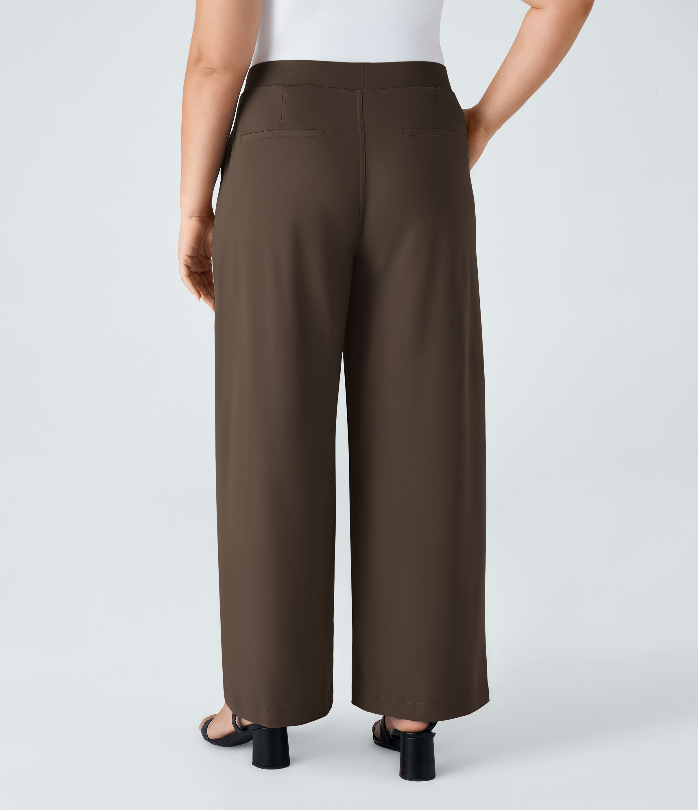 Chocolate Martini Pantalon de travail grande taille coupe droite taille haute Halara Flex™ DayStretch avec poches / 2