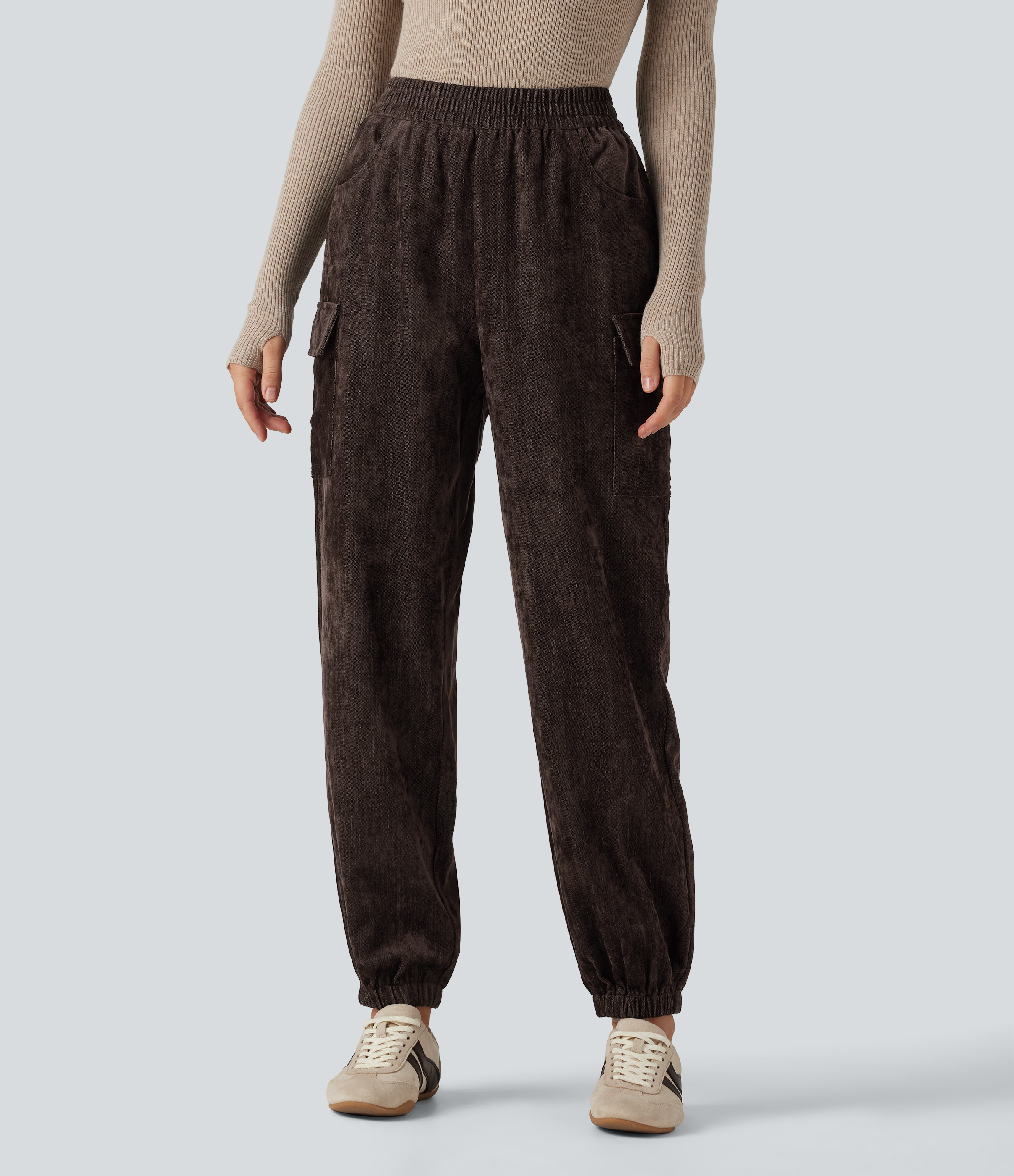 High Waisted Casual Pants with Pockets