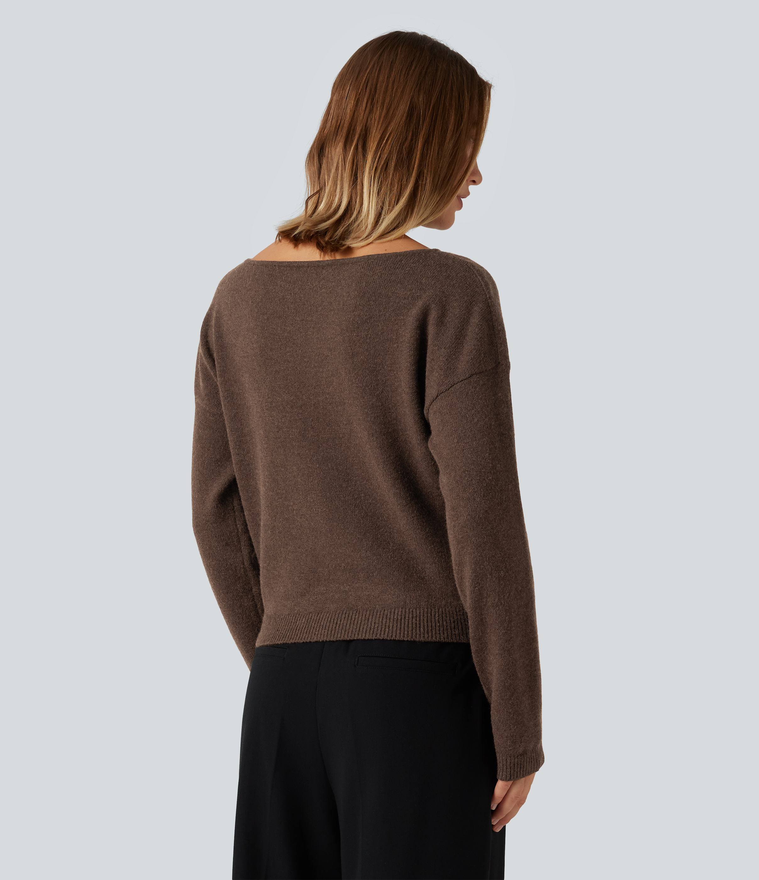 Carafe Boat Neck Long Sleeve Casual Sweater / 2