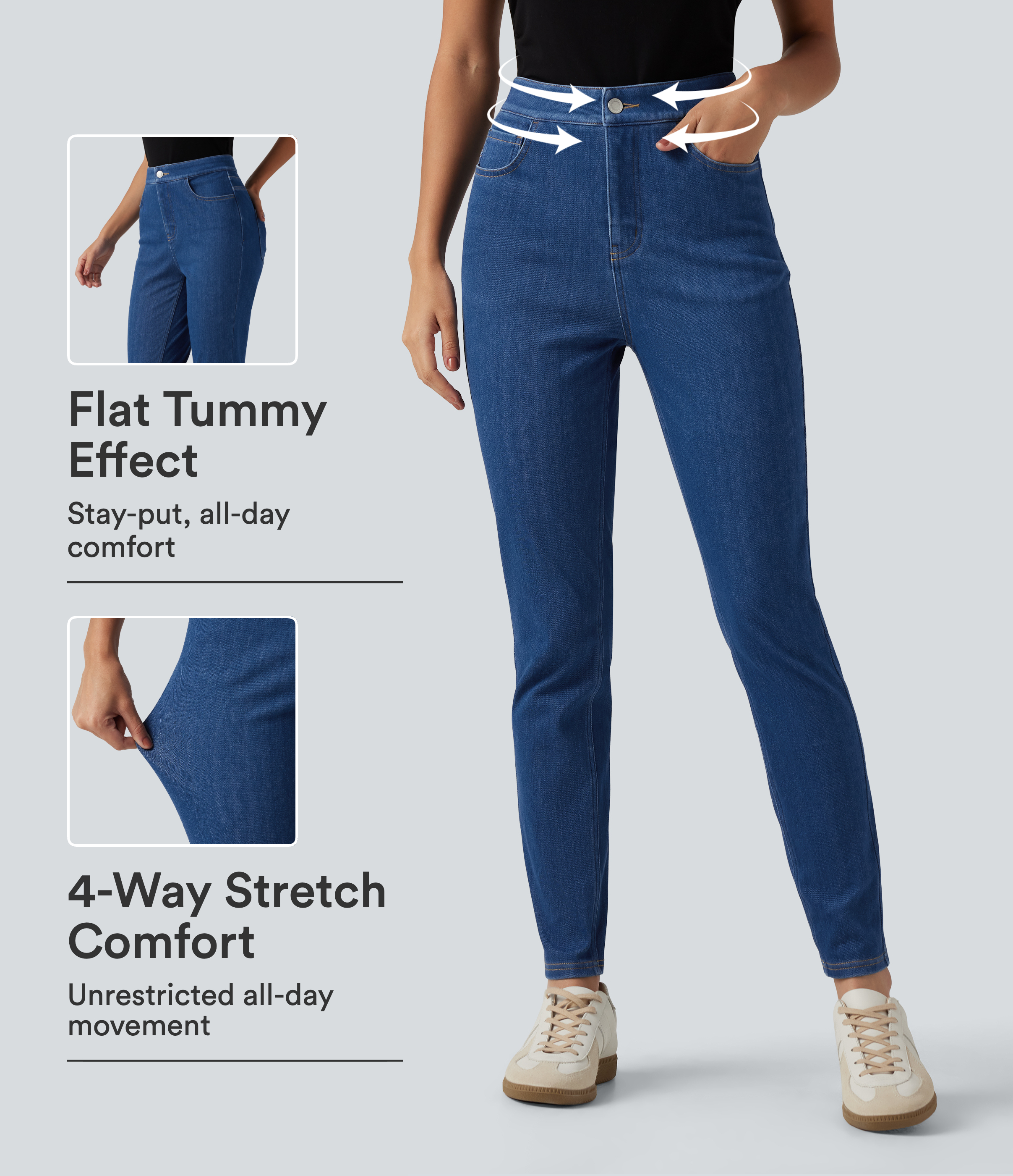 Halara Flex™ High Waisted Tummy Control Casual Jeans with Pockets
