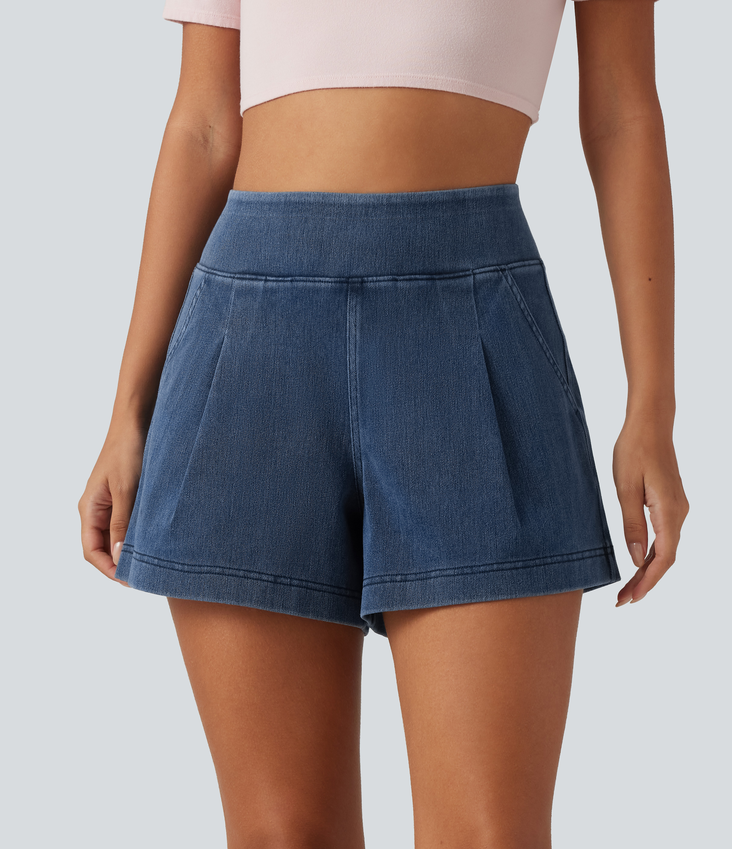 Halara Flex™ Mid Rise Wide Leg Casual Shorts 4" with Pockets